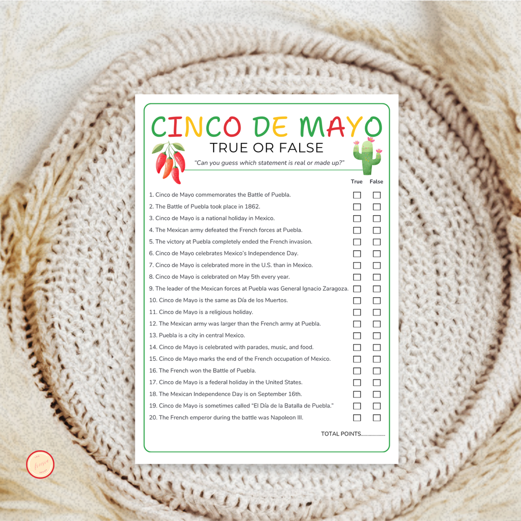 True or False Game | Cinco de Mayo