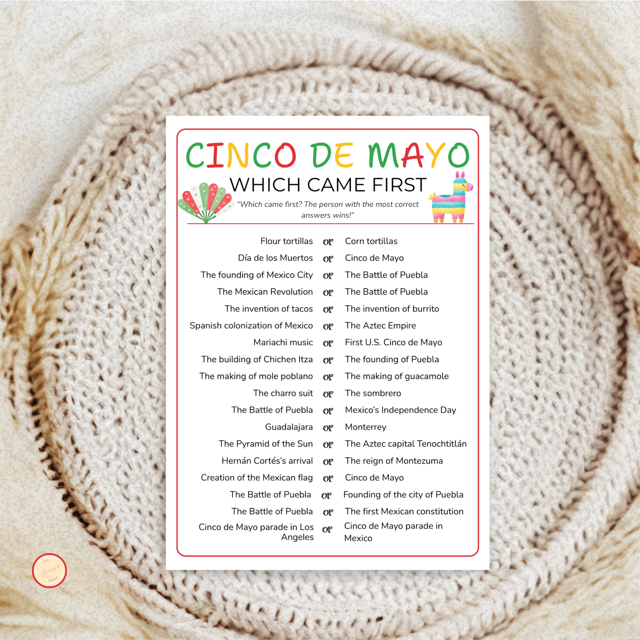 Which Came First Game | Cinco de Mayo