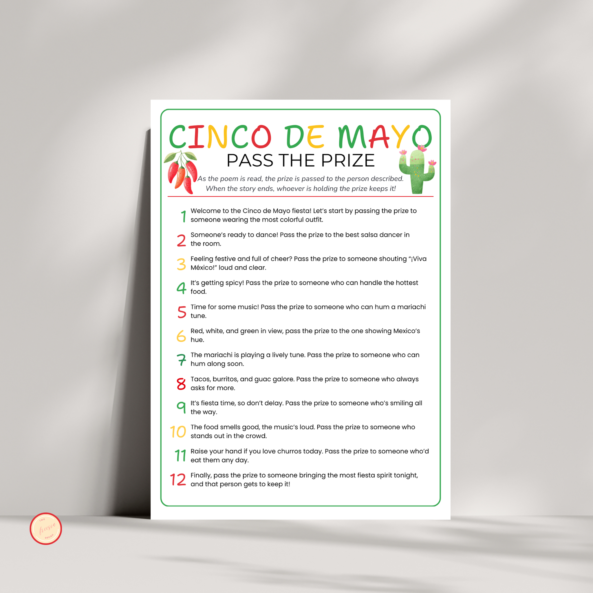 Pass the Prize Game | Cinco de Mayo