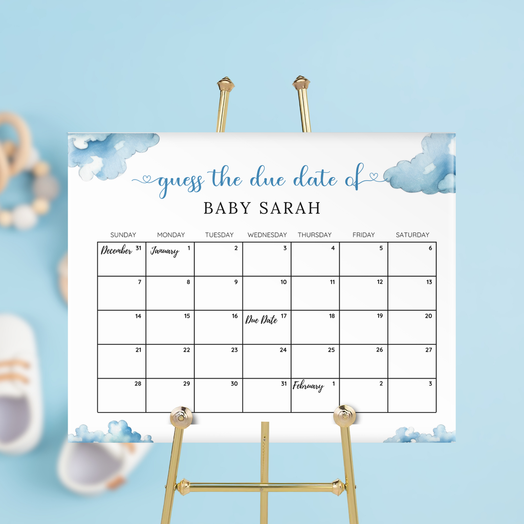 Cloud Nine Baby Due Date Calendar Game