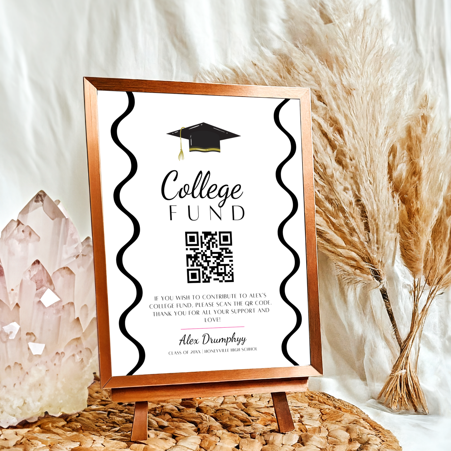 Graduation Party Table Signs - Wavy