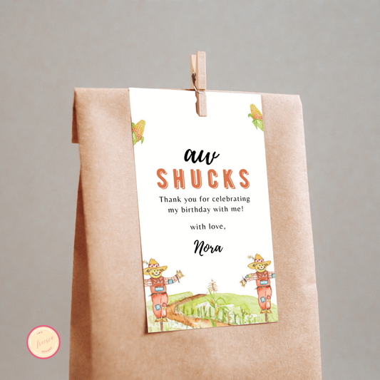 Corn Maze Birthday Favor Tag