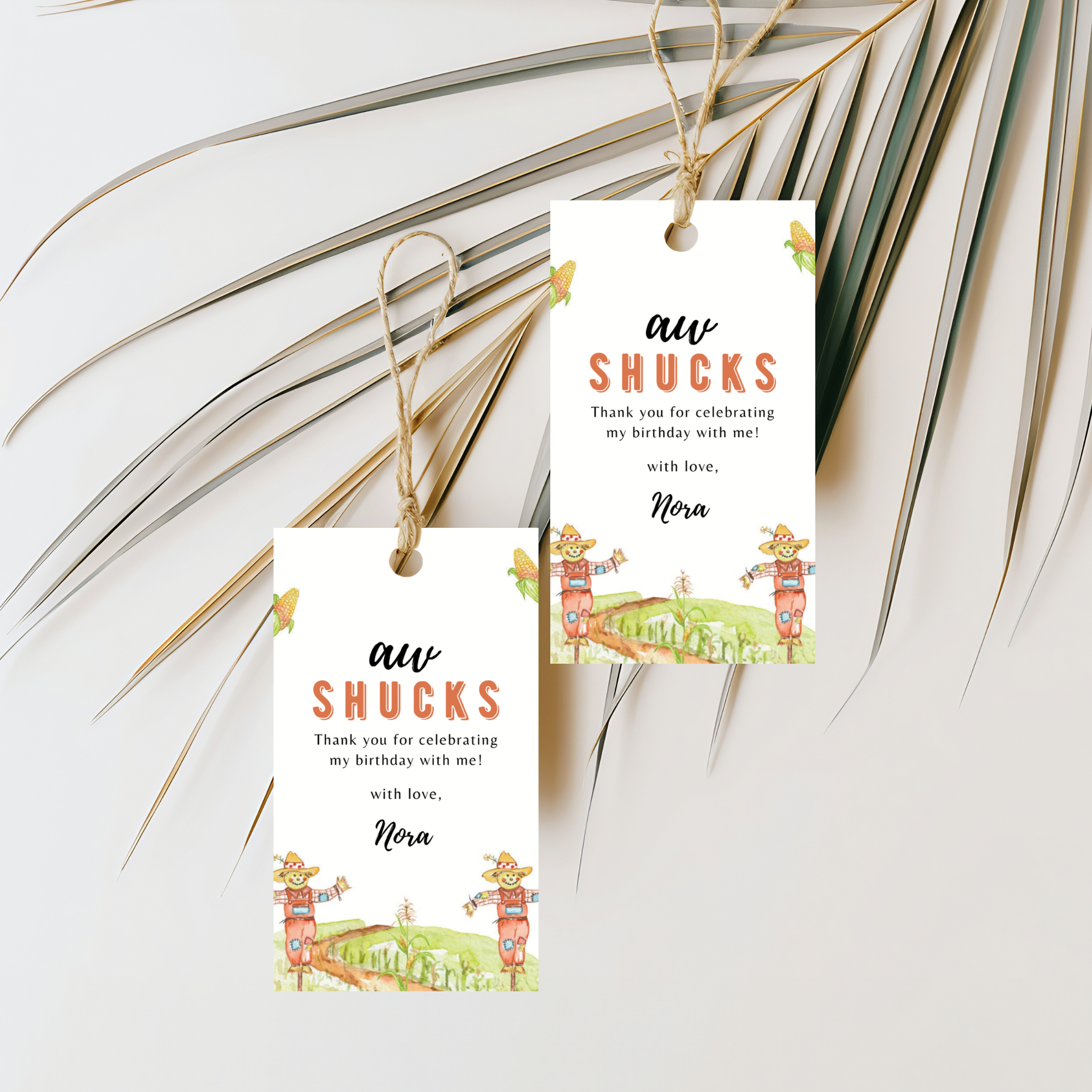 Corn Maze Birthday Favor Tag