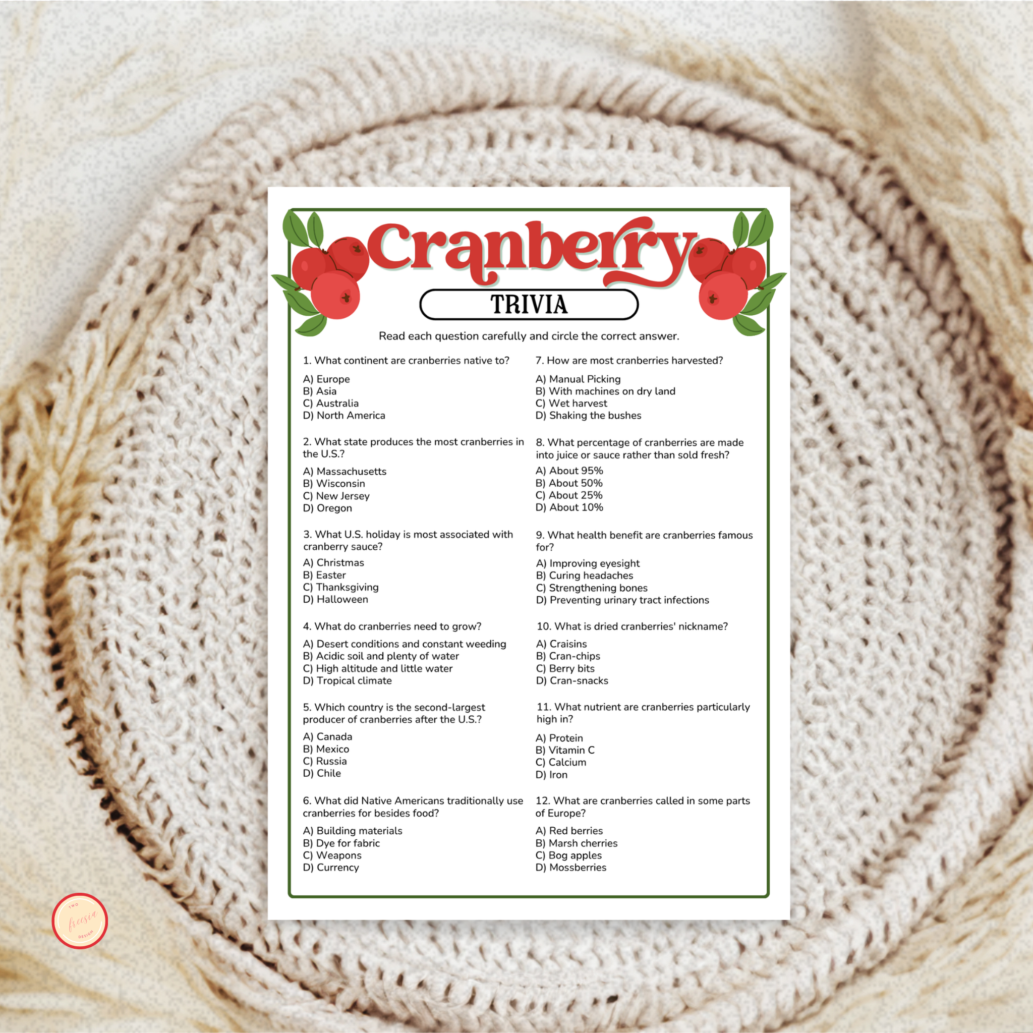 Cranberry Trivia
