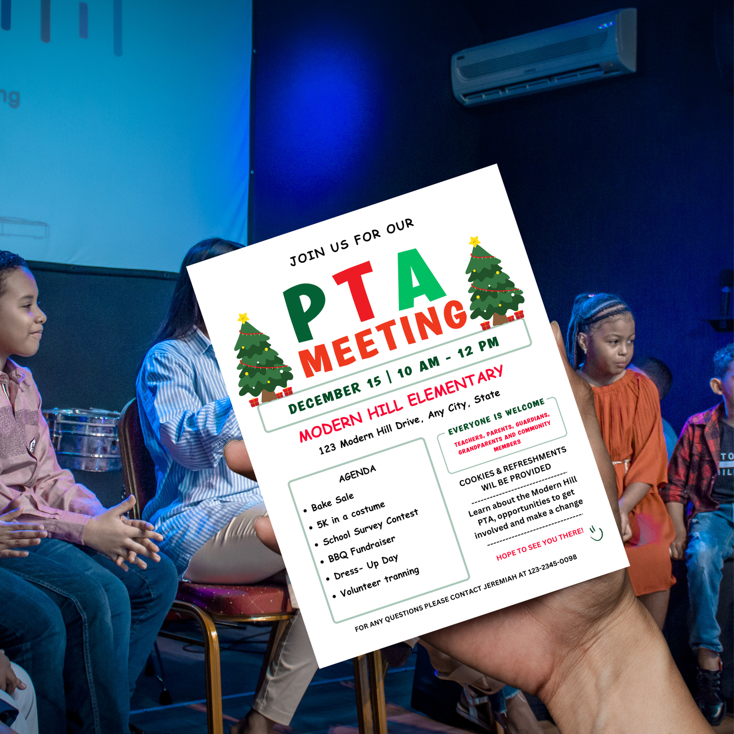 December PTO Monthly Meetings Flyer Template