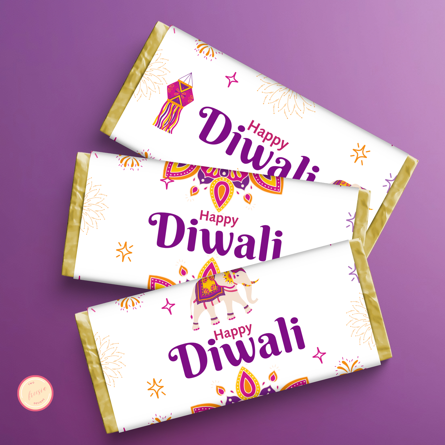 Diwali Chocolate Wrapper Printable | Set of 3