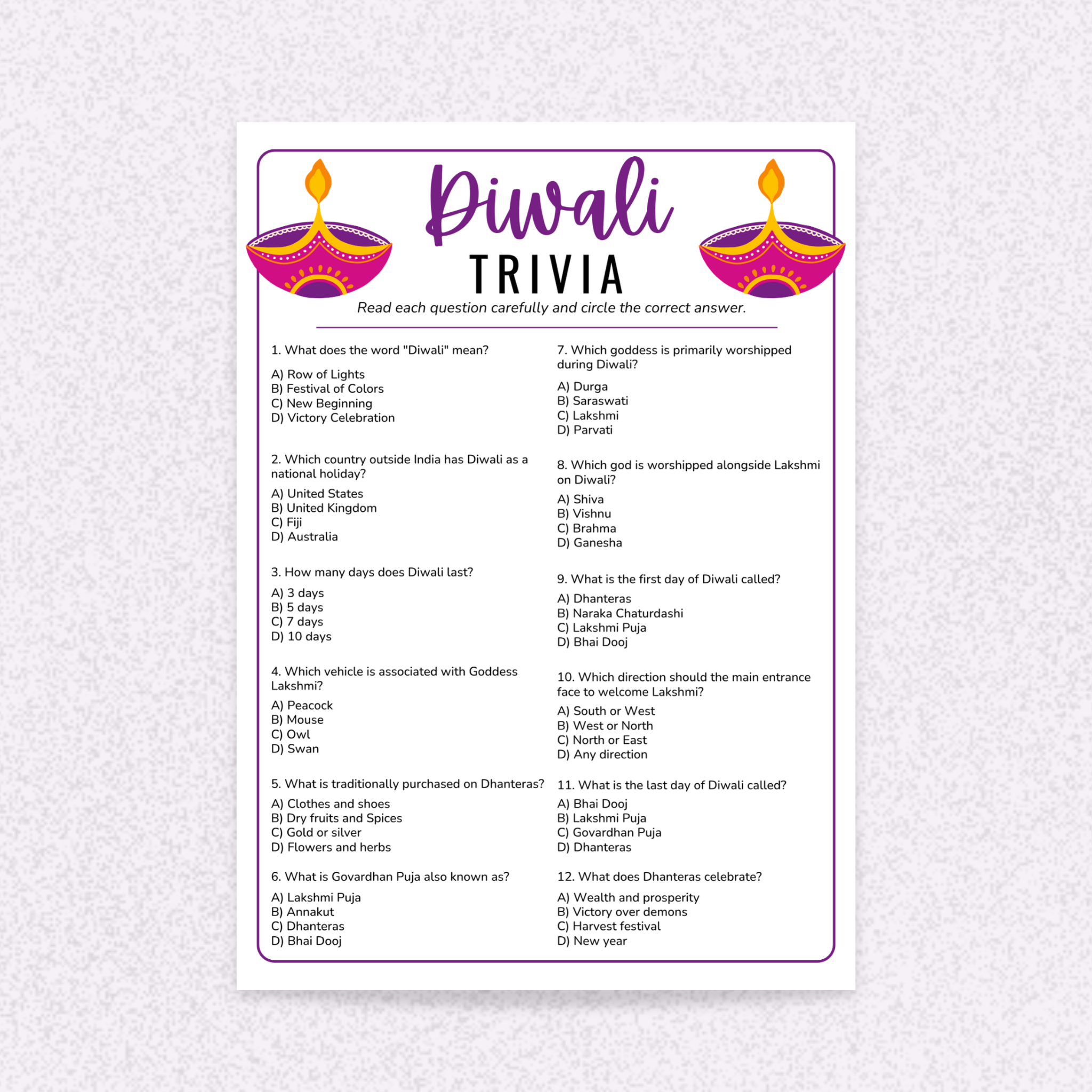 Diwali Party Games