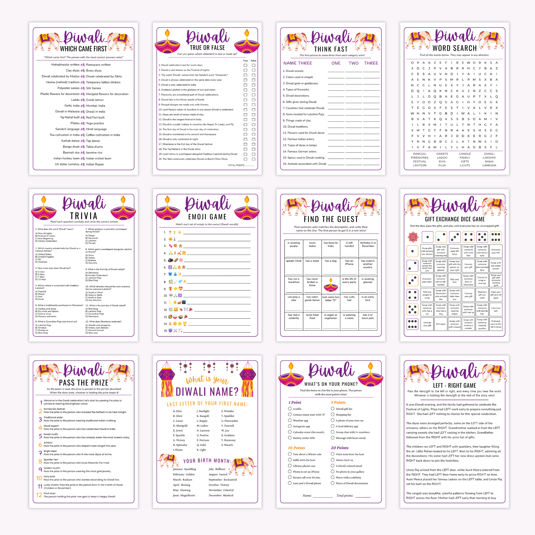 Diwali Party Games