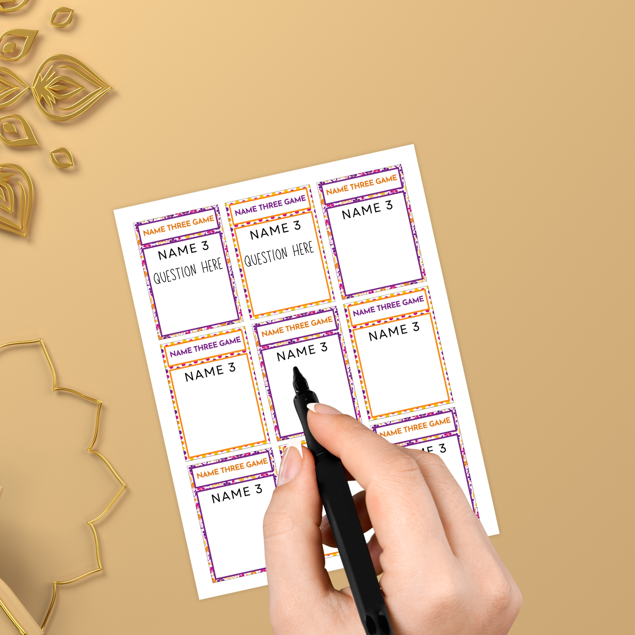 Diwali Name Three Game