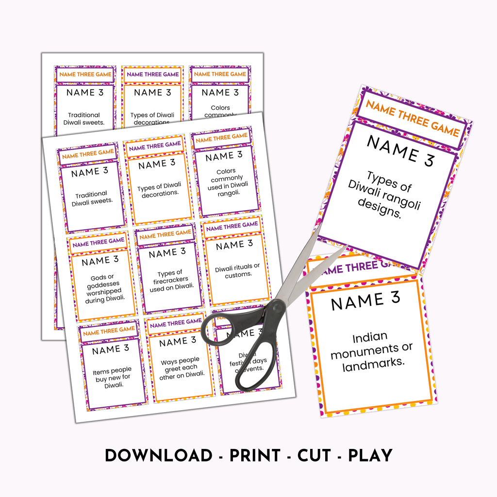 Diwali Name Three Game