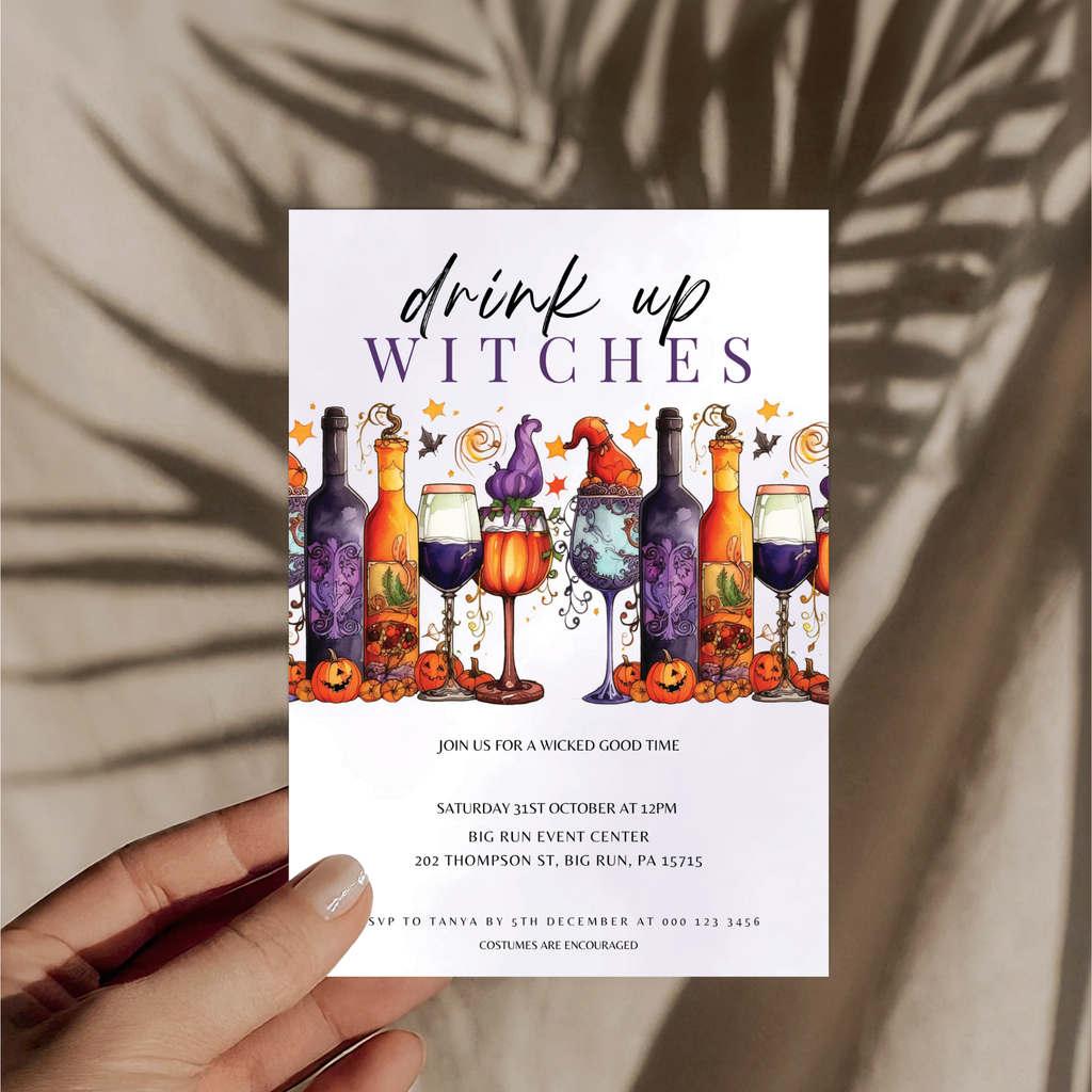 Drink Up Witches Halloween Invitation