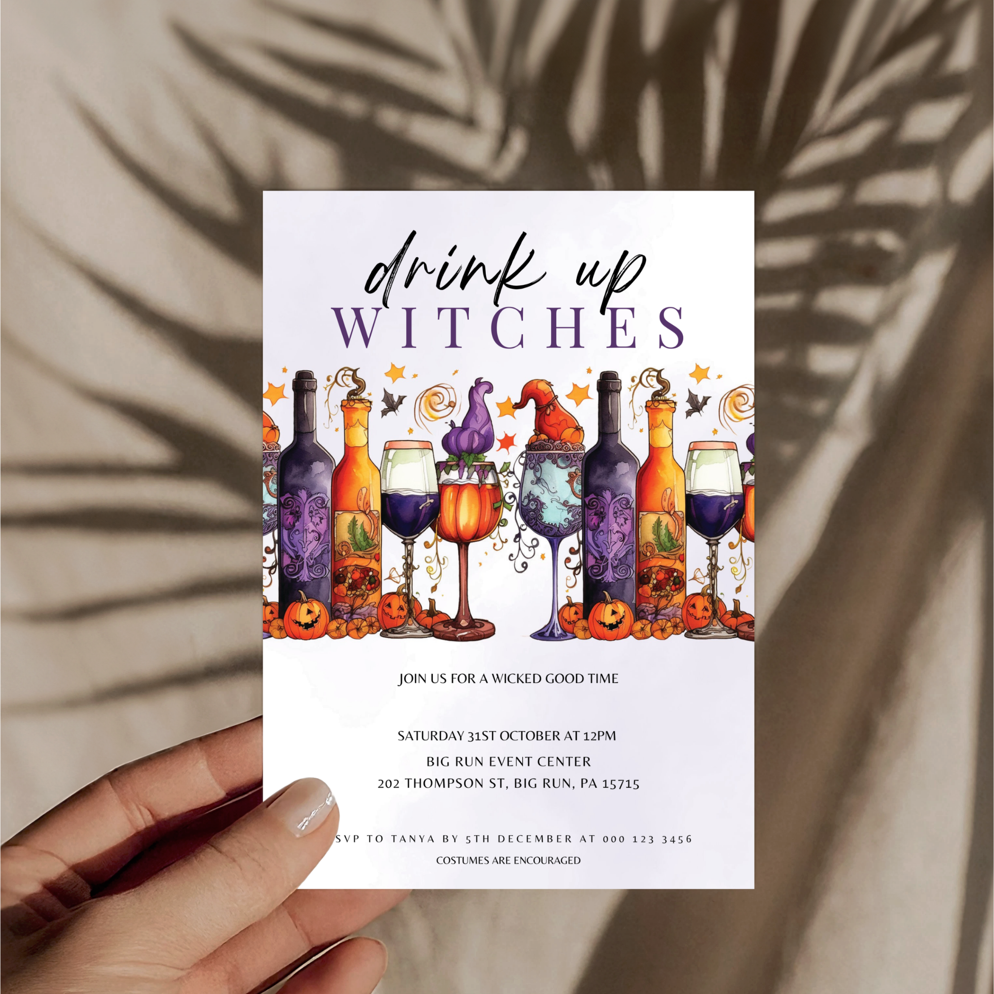 Drink Up Witches Halloween Invitation