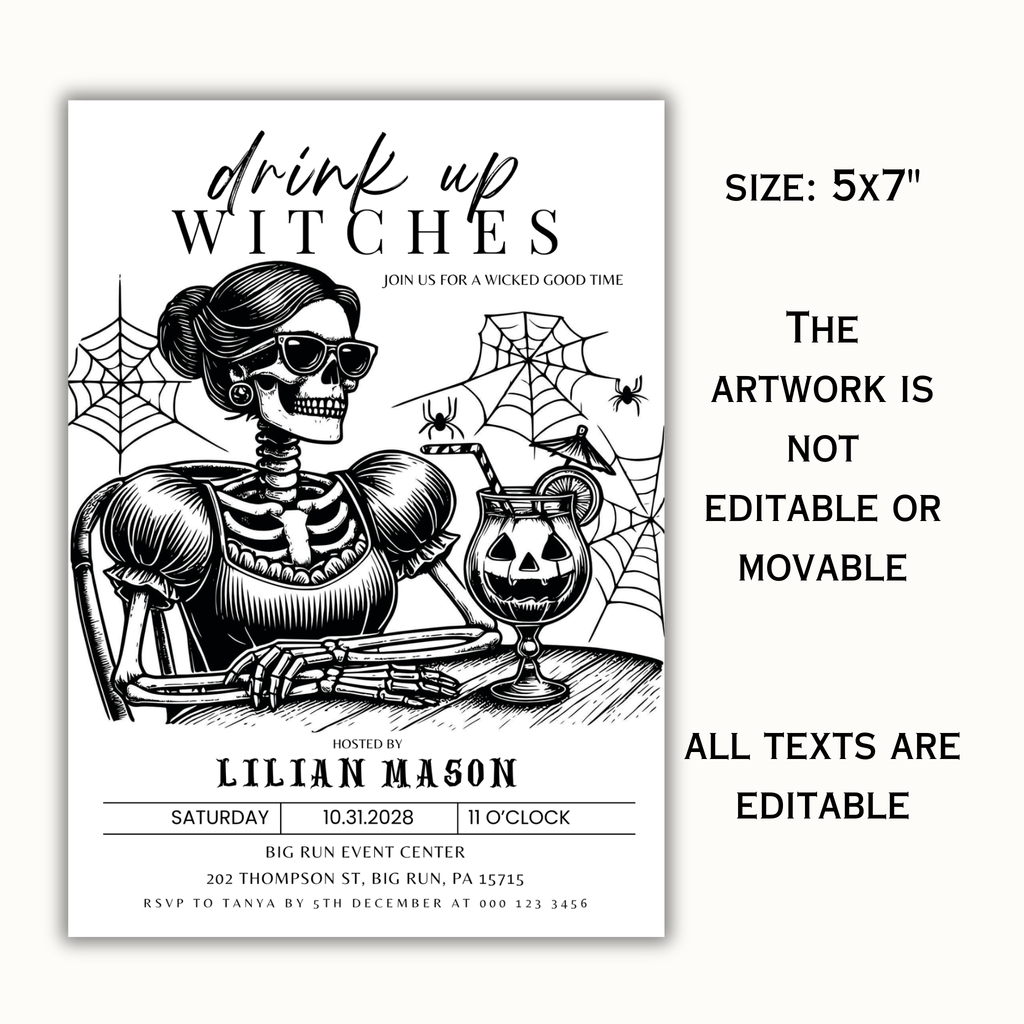 Drink Up Witches Halloween Invitation