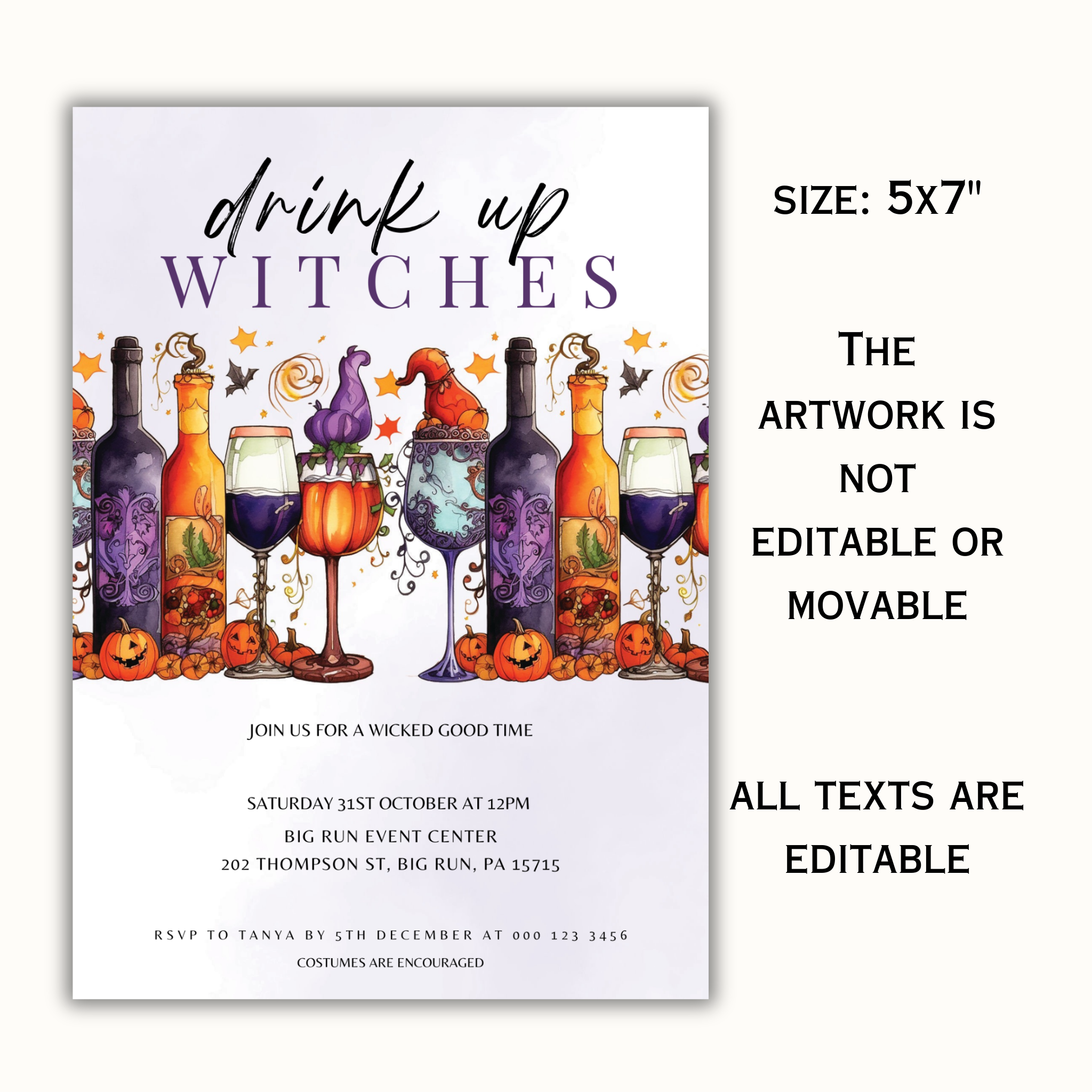 Drink Up Witches Halloween Invitation
