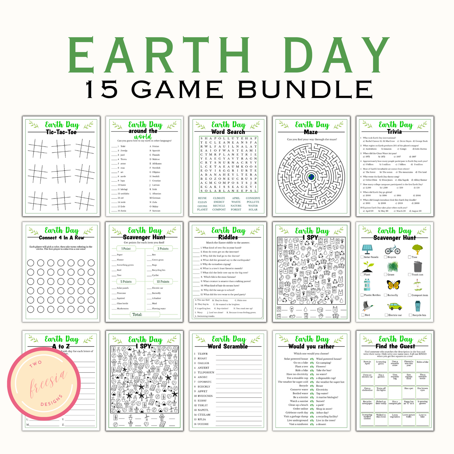 15 Earth Day Games Bundle