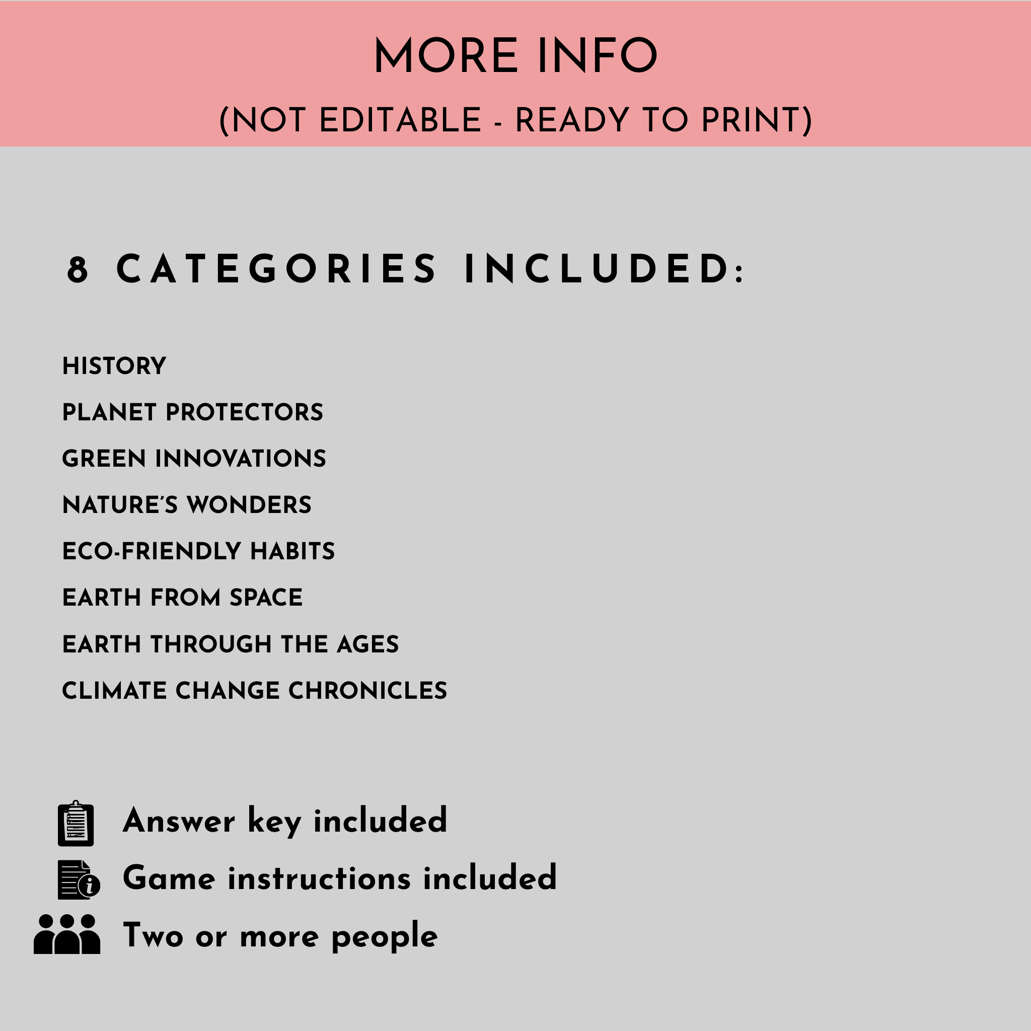 Earth Day Trivia Game Bundle