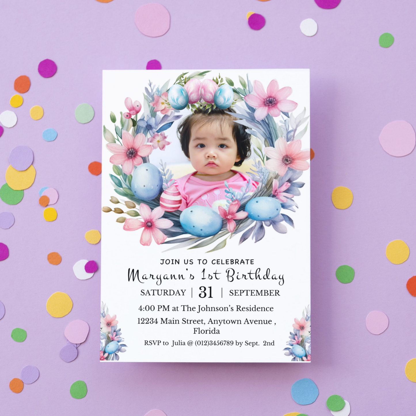 Easter Birthday Invite with Photo