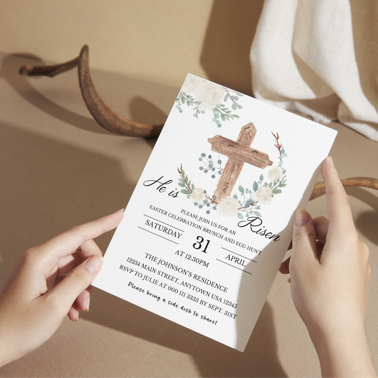 He is Risen Invitation Template