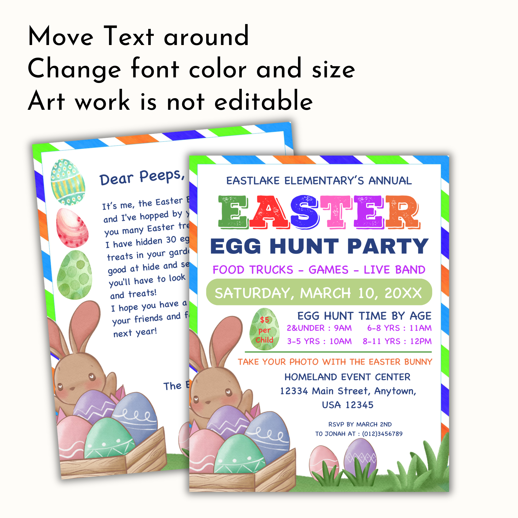 Easter Egg Hunt Party Flyer Template
