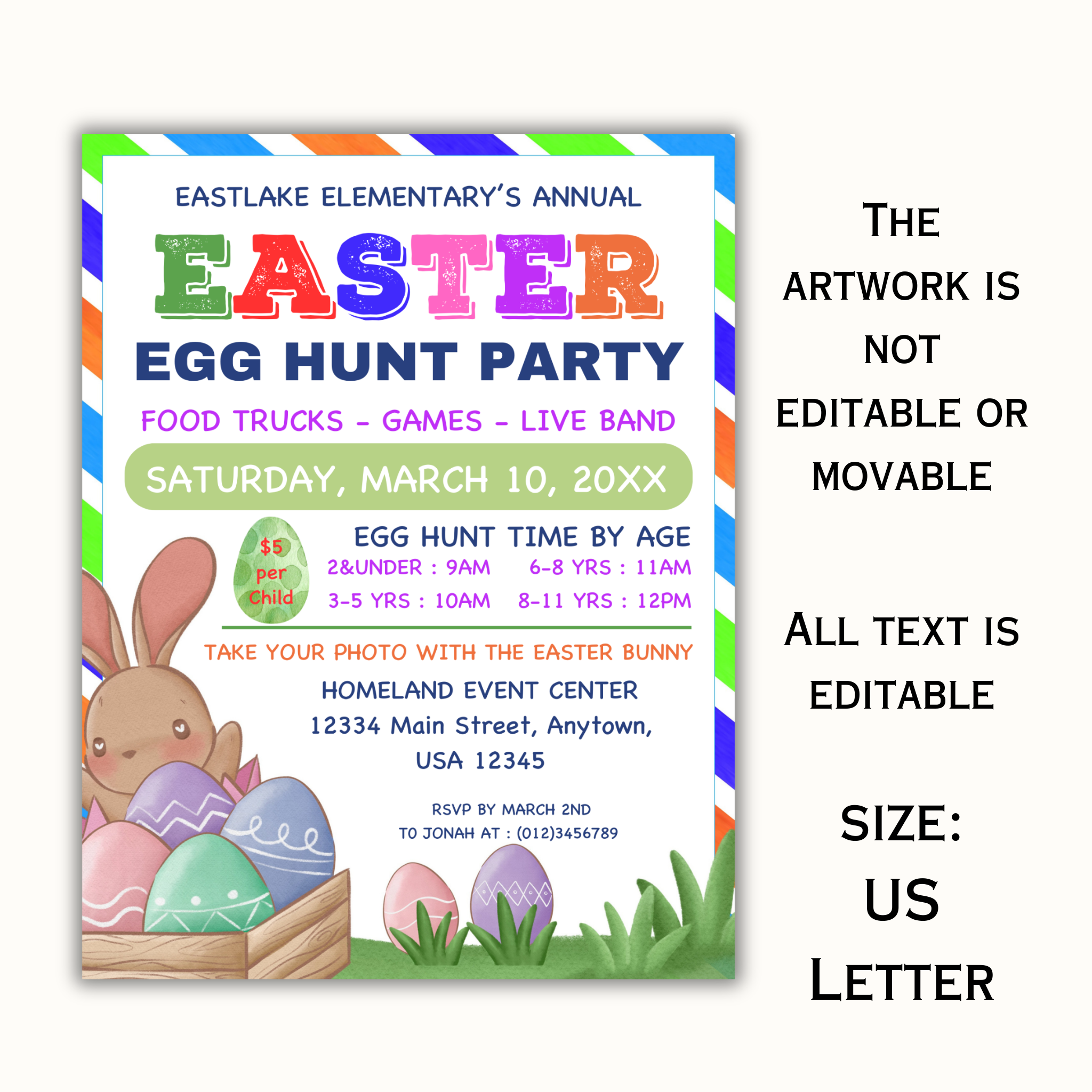 Easter Egg Hunt Party Flyer Template