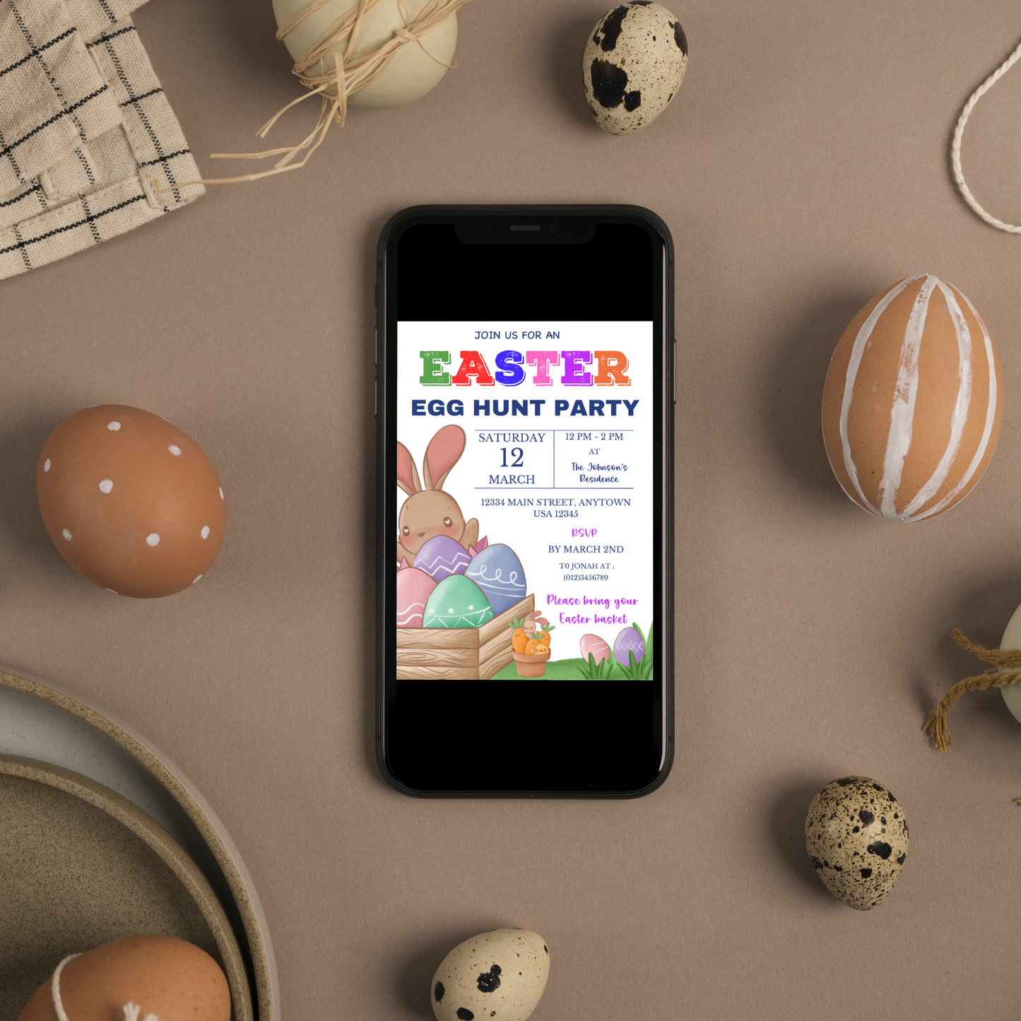 Easter Egg Hunt Party Invitation