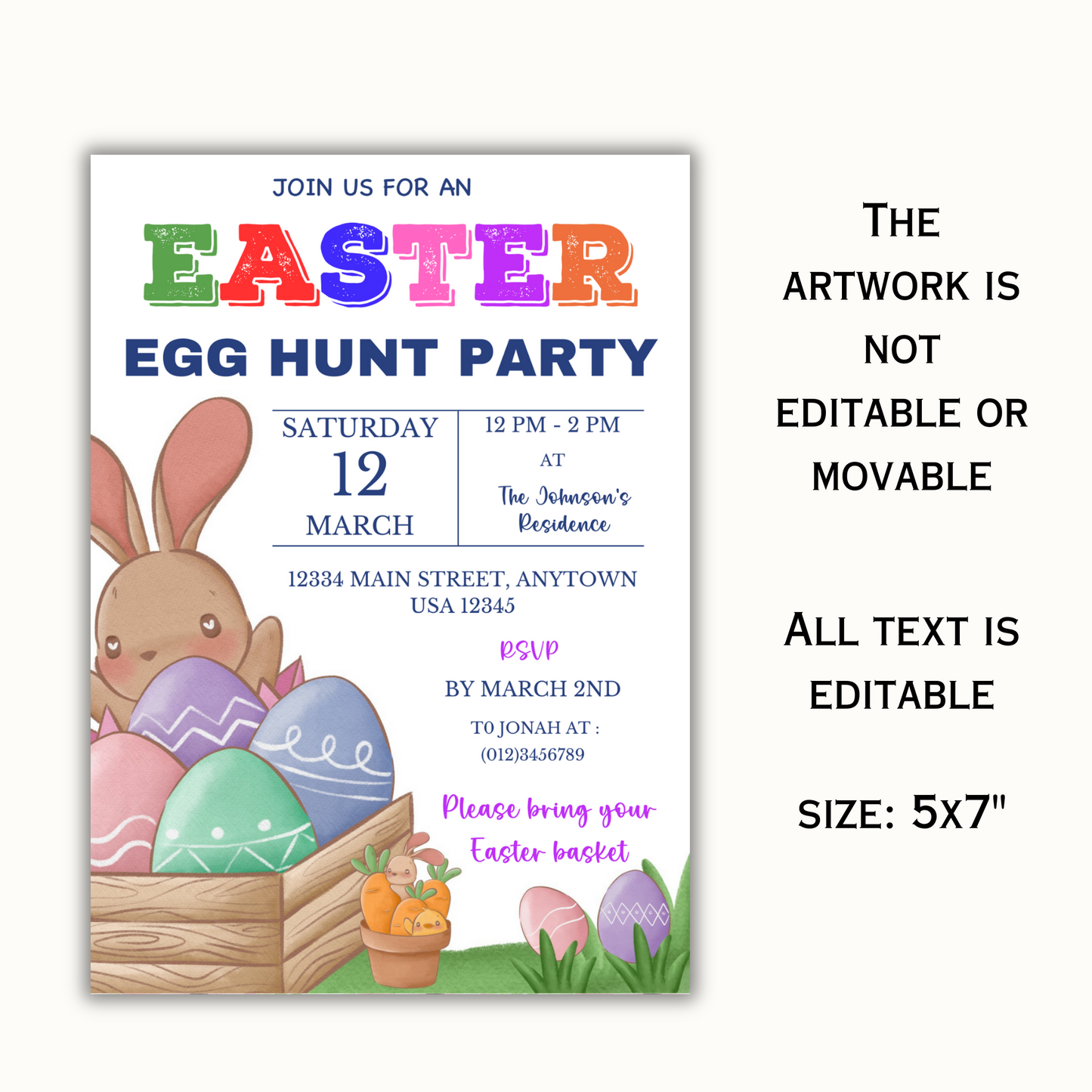 Easter Egg Hunt Party Invitation