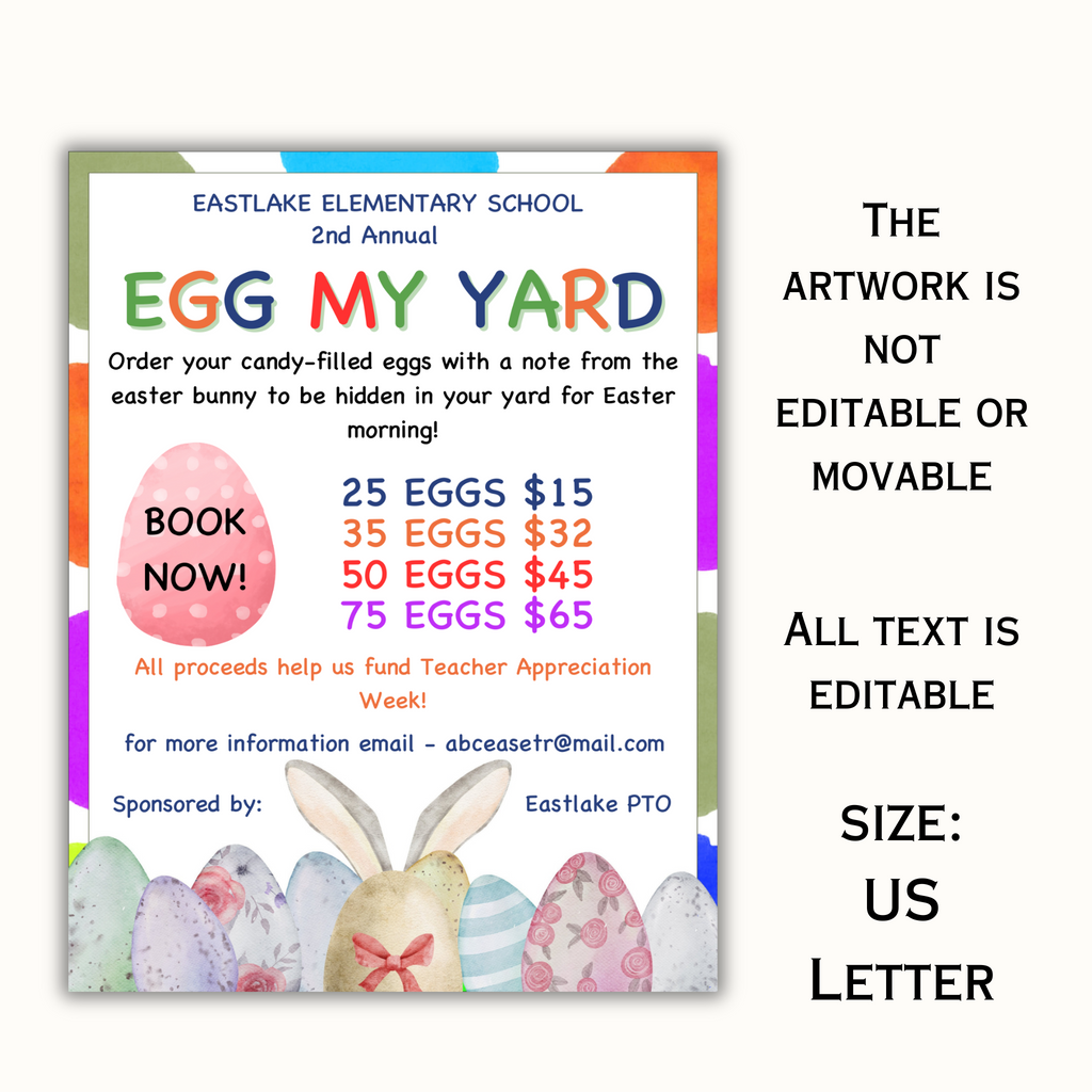 Egg My Yard Flyer - Editable Template