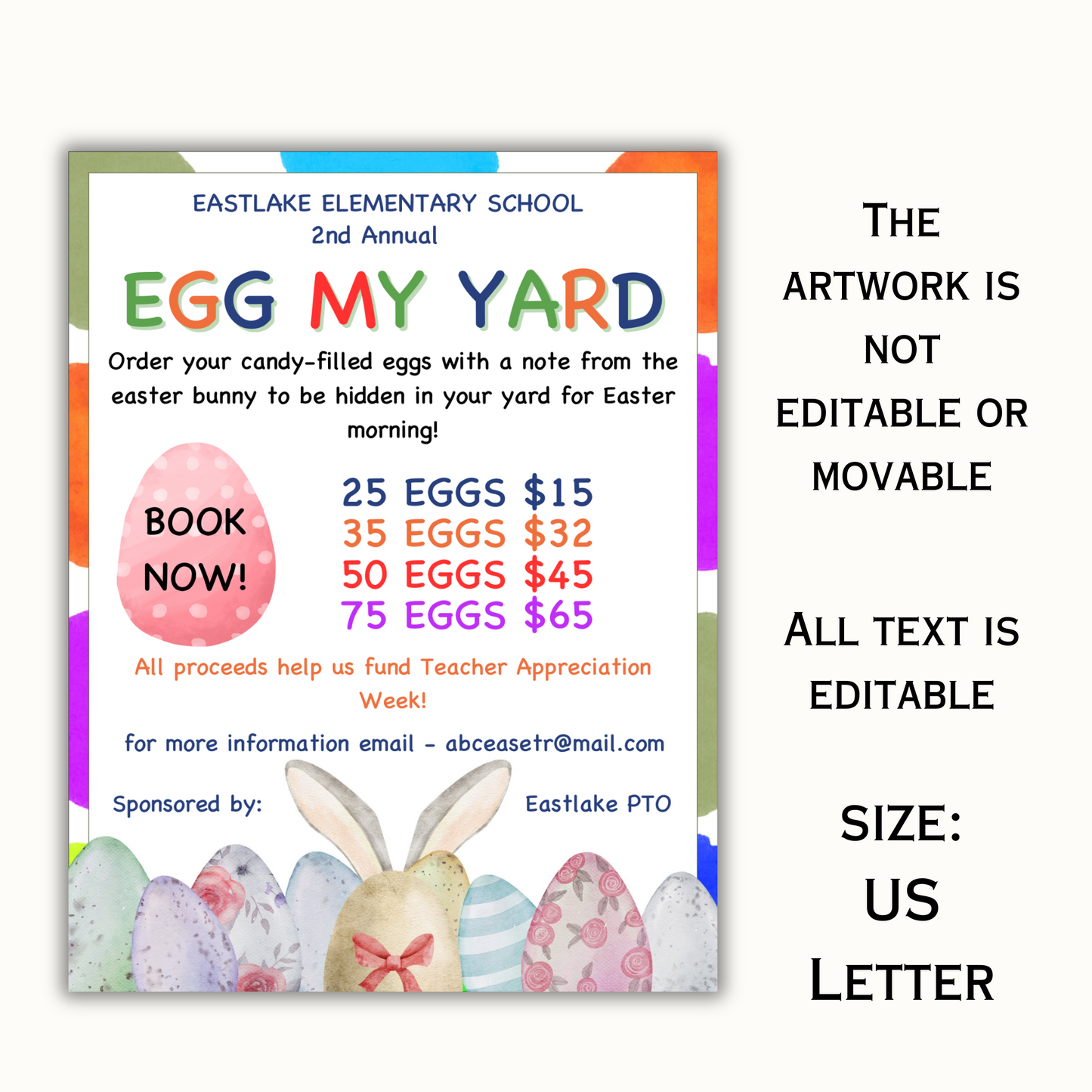 Egg My Yard Flyer - Editable Template