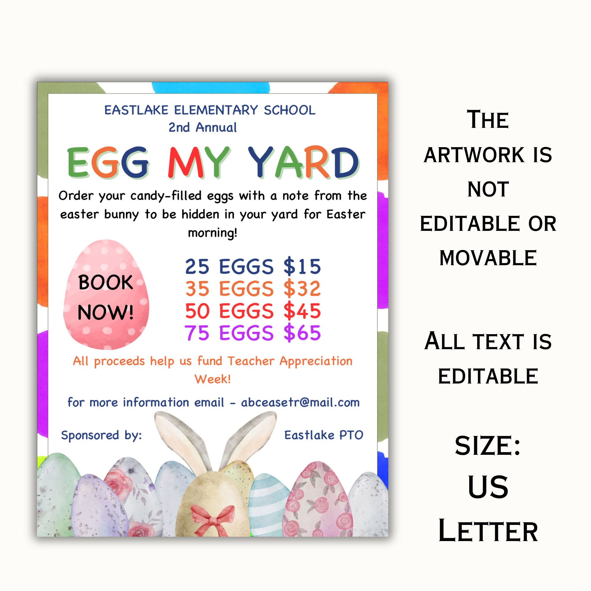 Egg My Yard Flyer - Editable Template