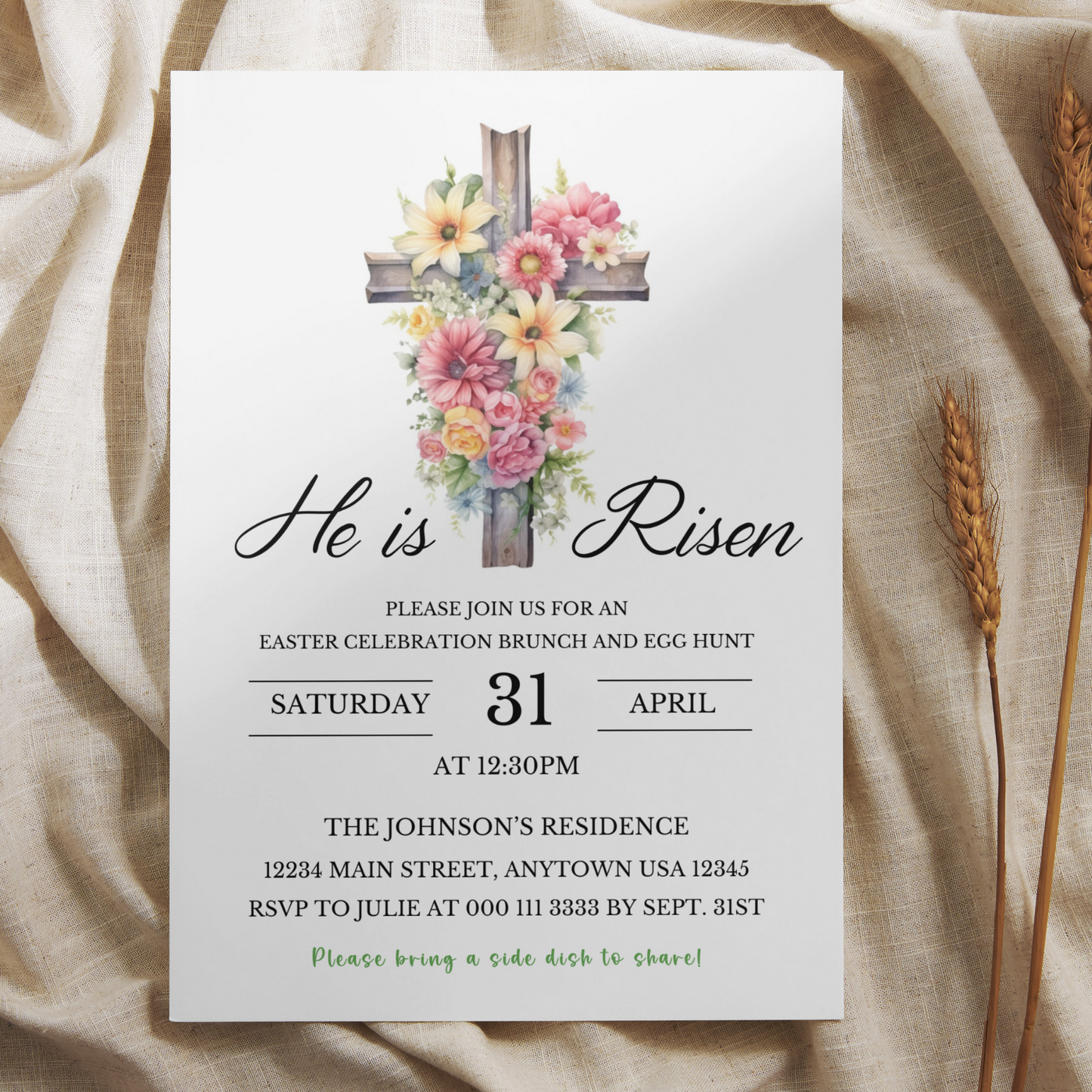 He is Risen Invite Template