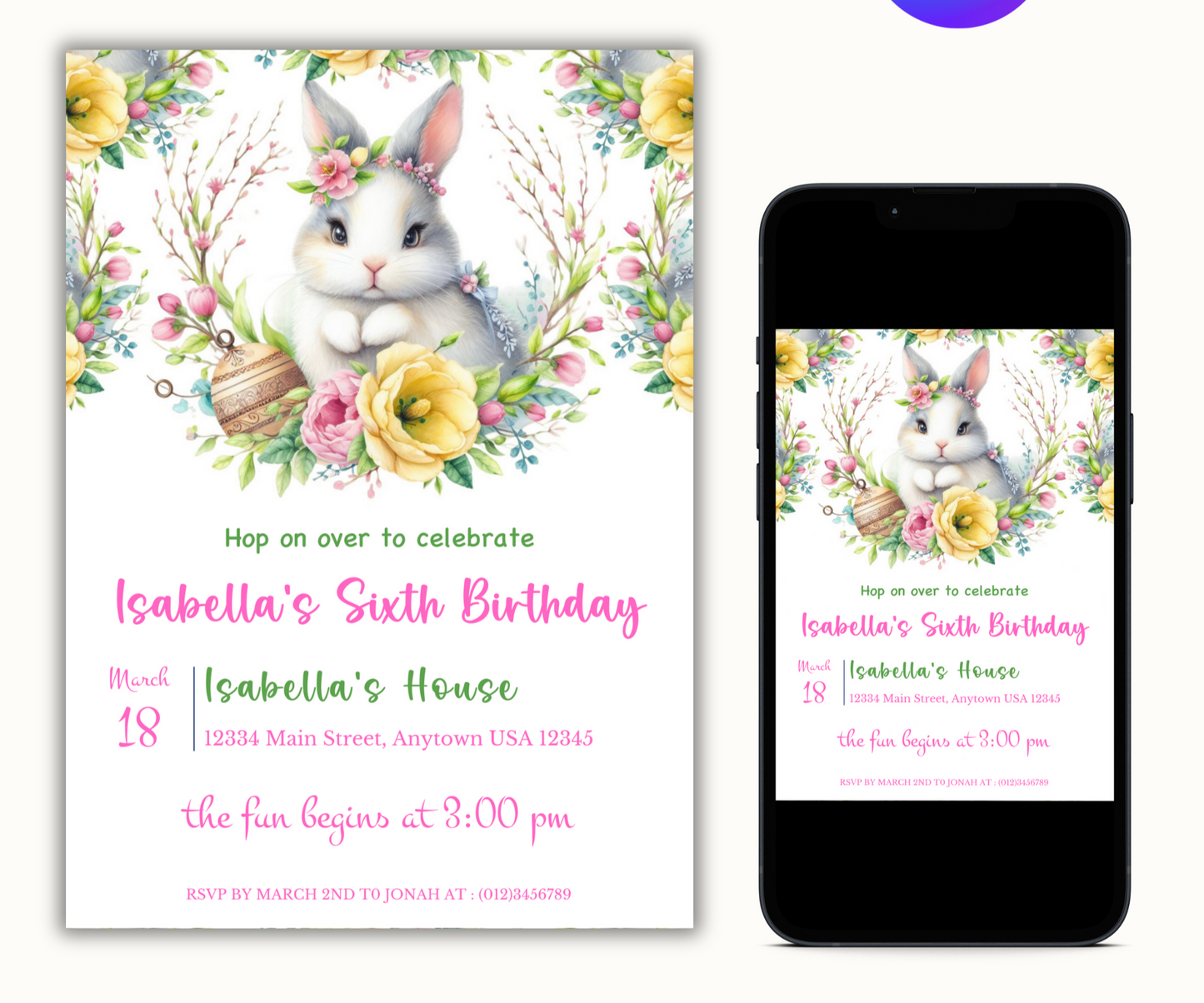 Easter Birthday Invite Template