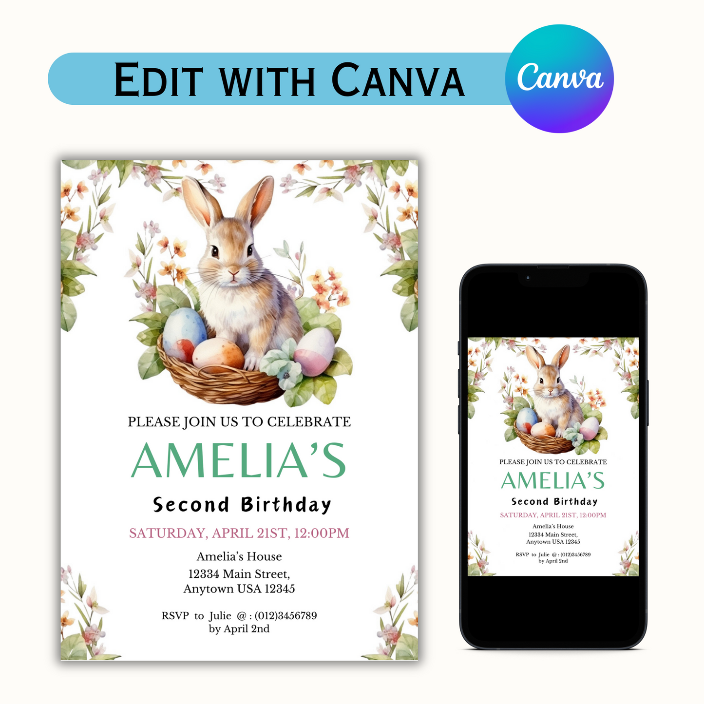 Easter Birthday Invitation Template