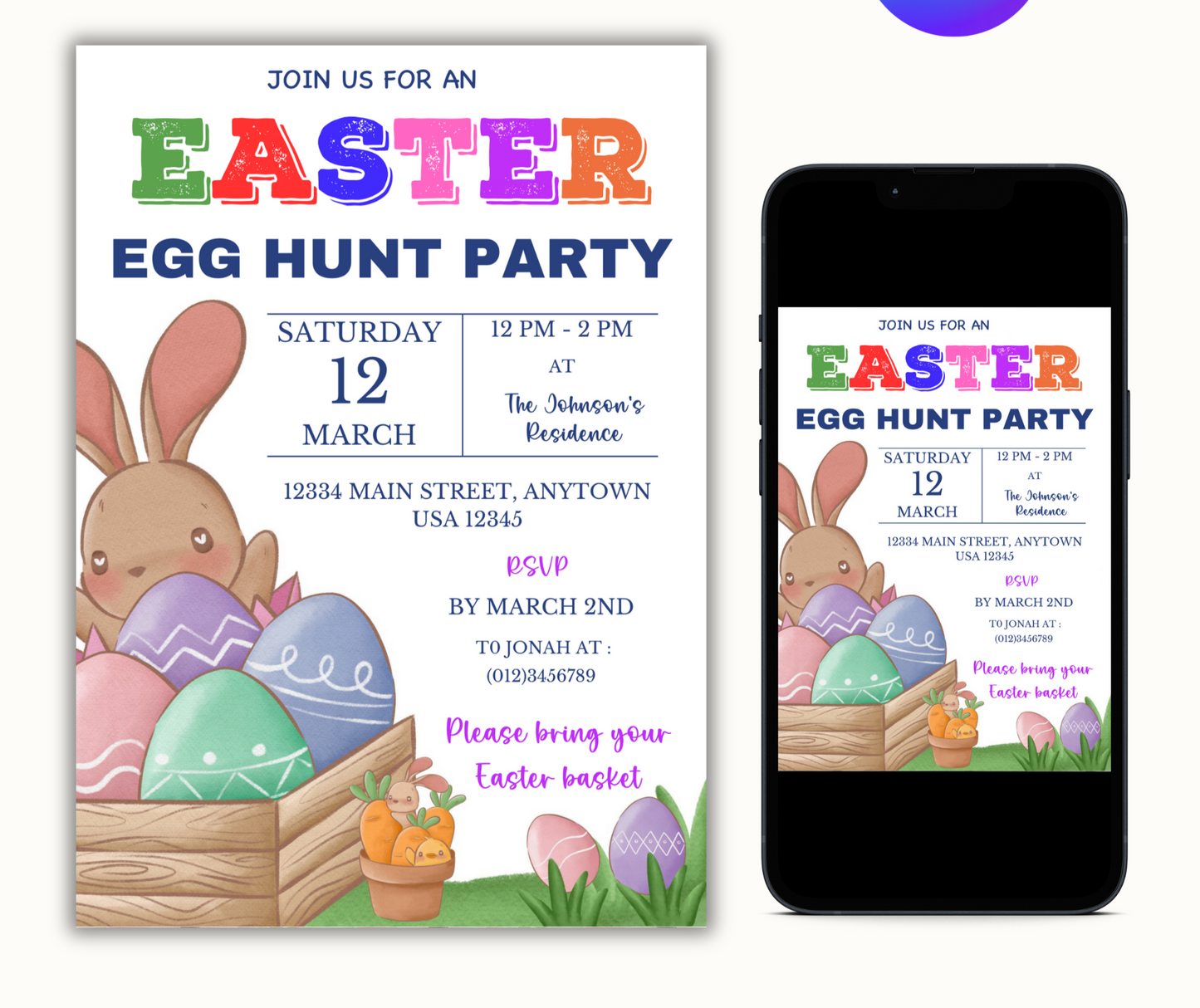 Easter Egg Hunt Party Invitation