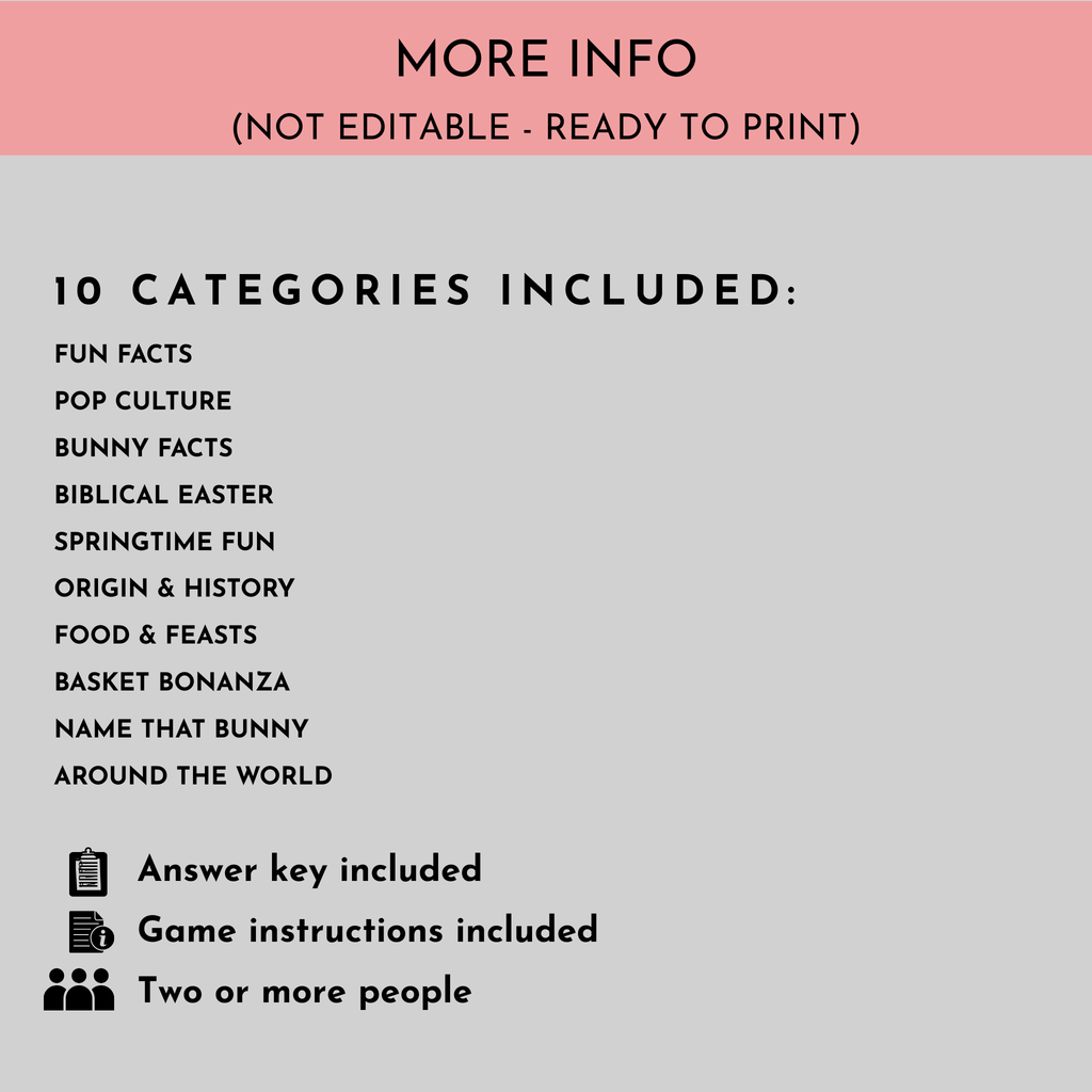 Easter Trivia Game Bundle