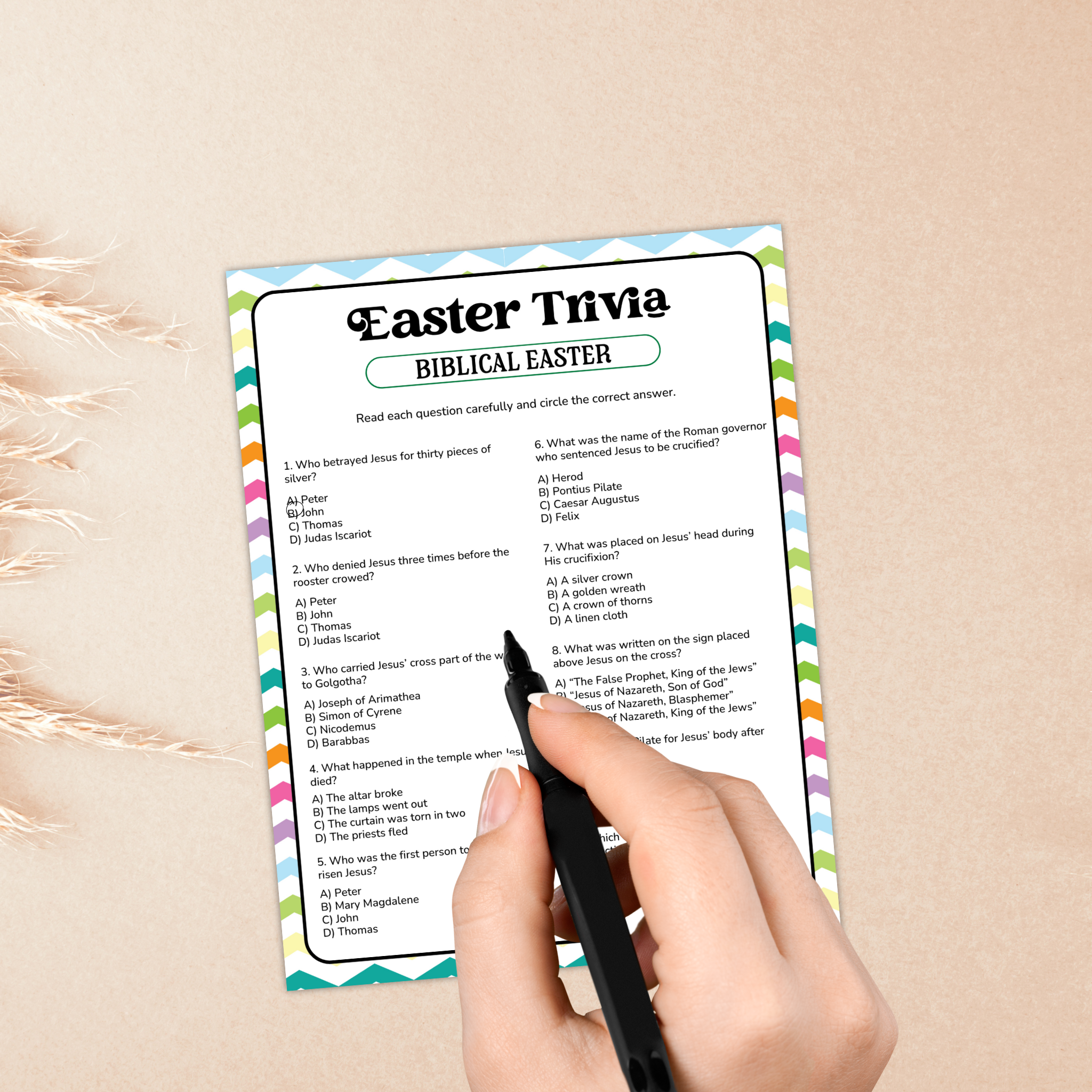 Biblical Easter Trivia Game