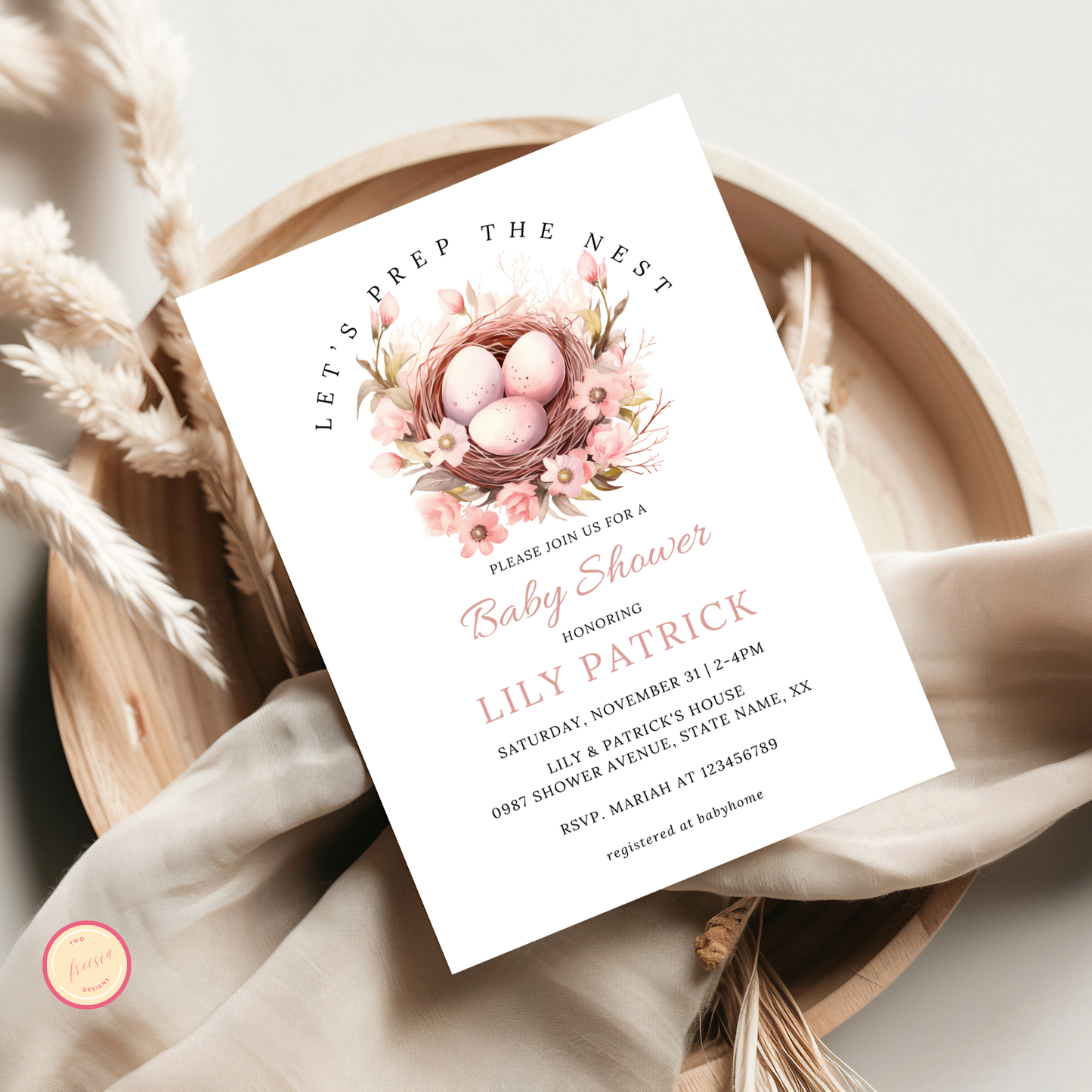 Let's Prep the Nest Baby Shower Invitation