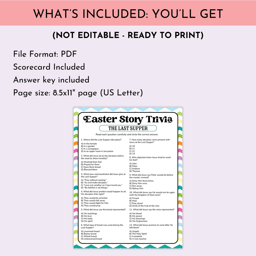 Last Supper Game | Easter Story