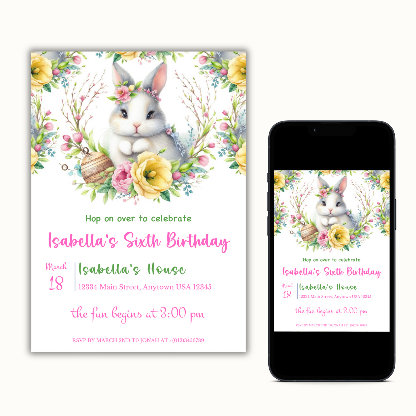 Easter Birthday Invite Template