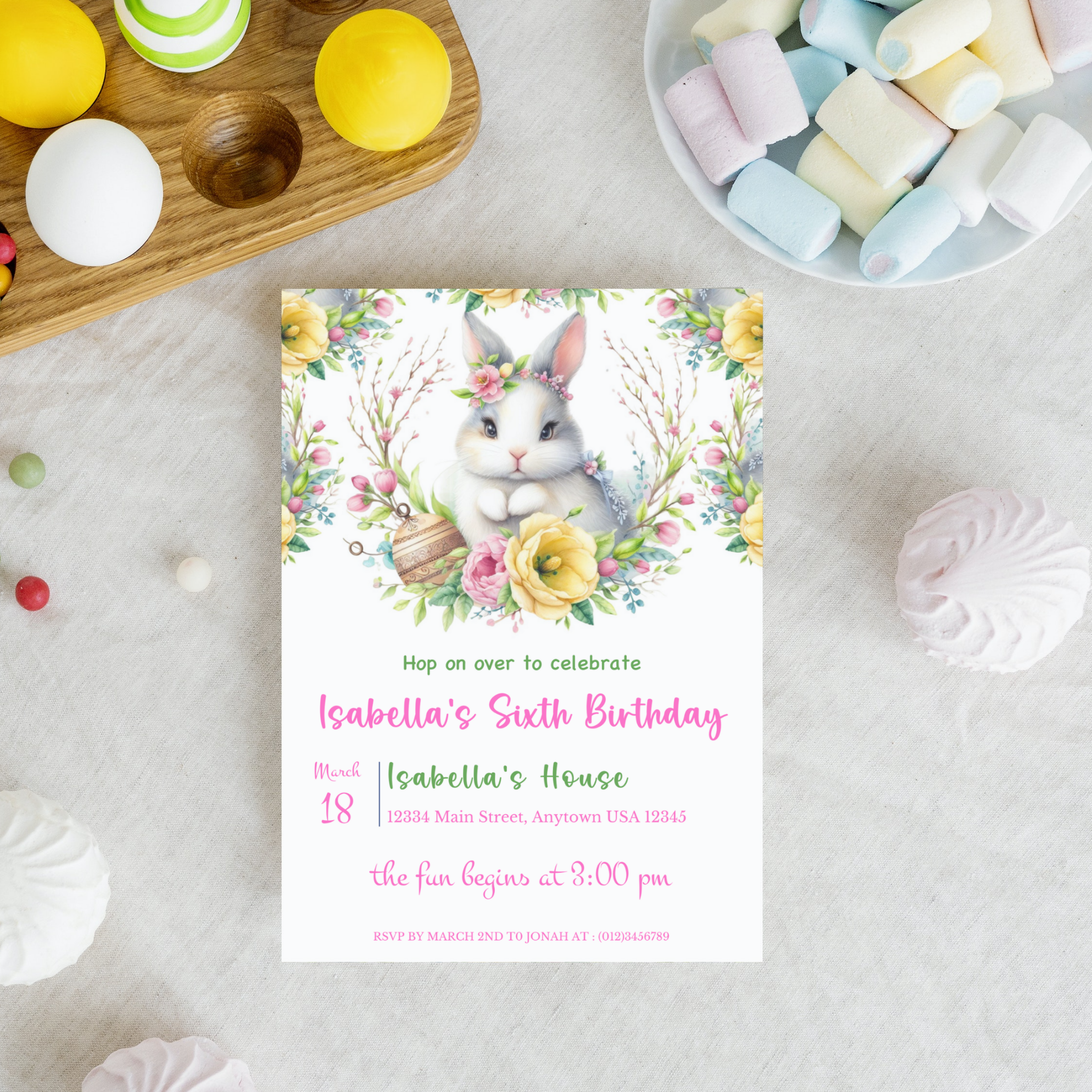 Easter Birthday Invite Template