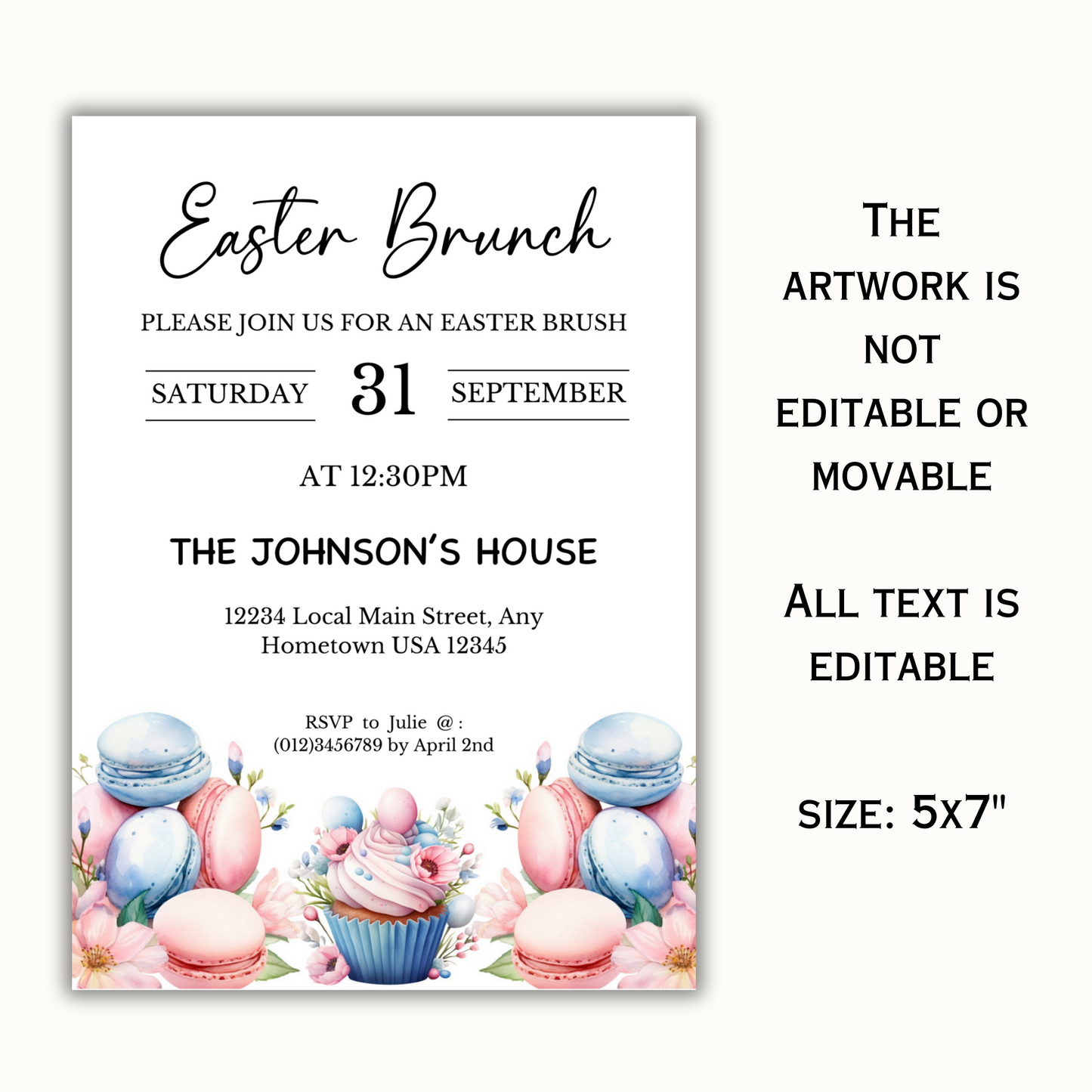 Easter Brunch Invitation - Editable Template