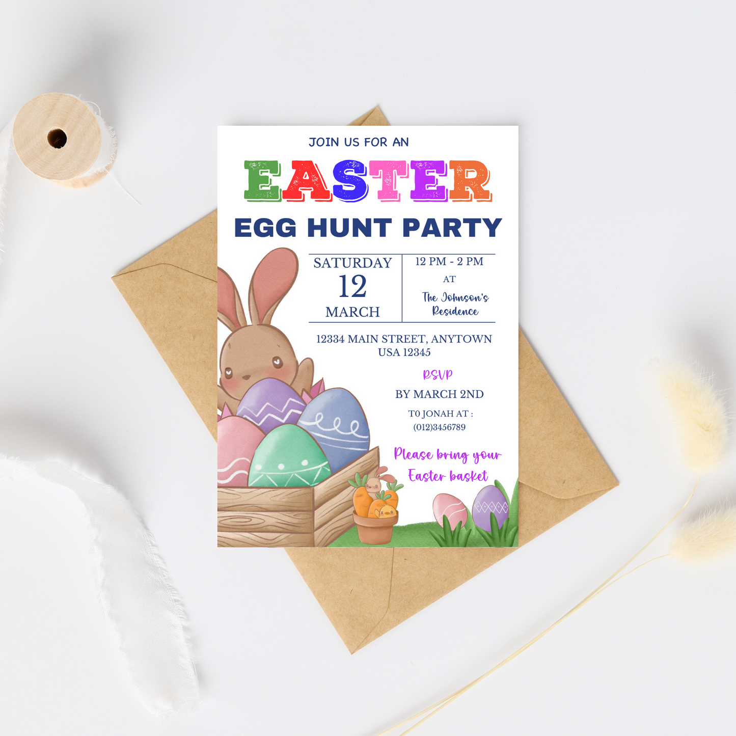 Easter Egg Hunt Party Invitation