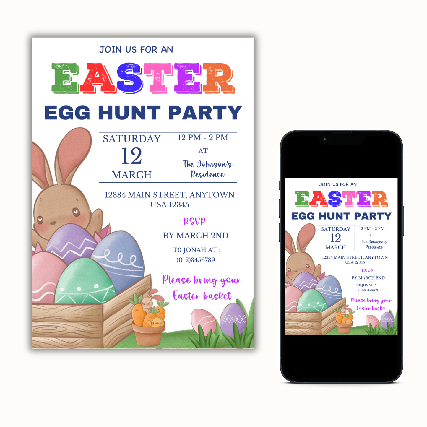 Easter Egg Hunt Party Invitation