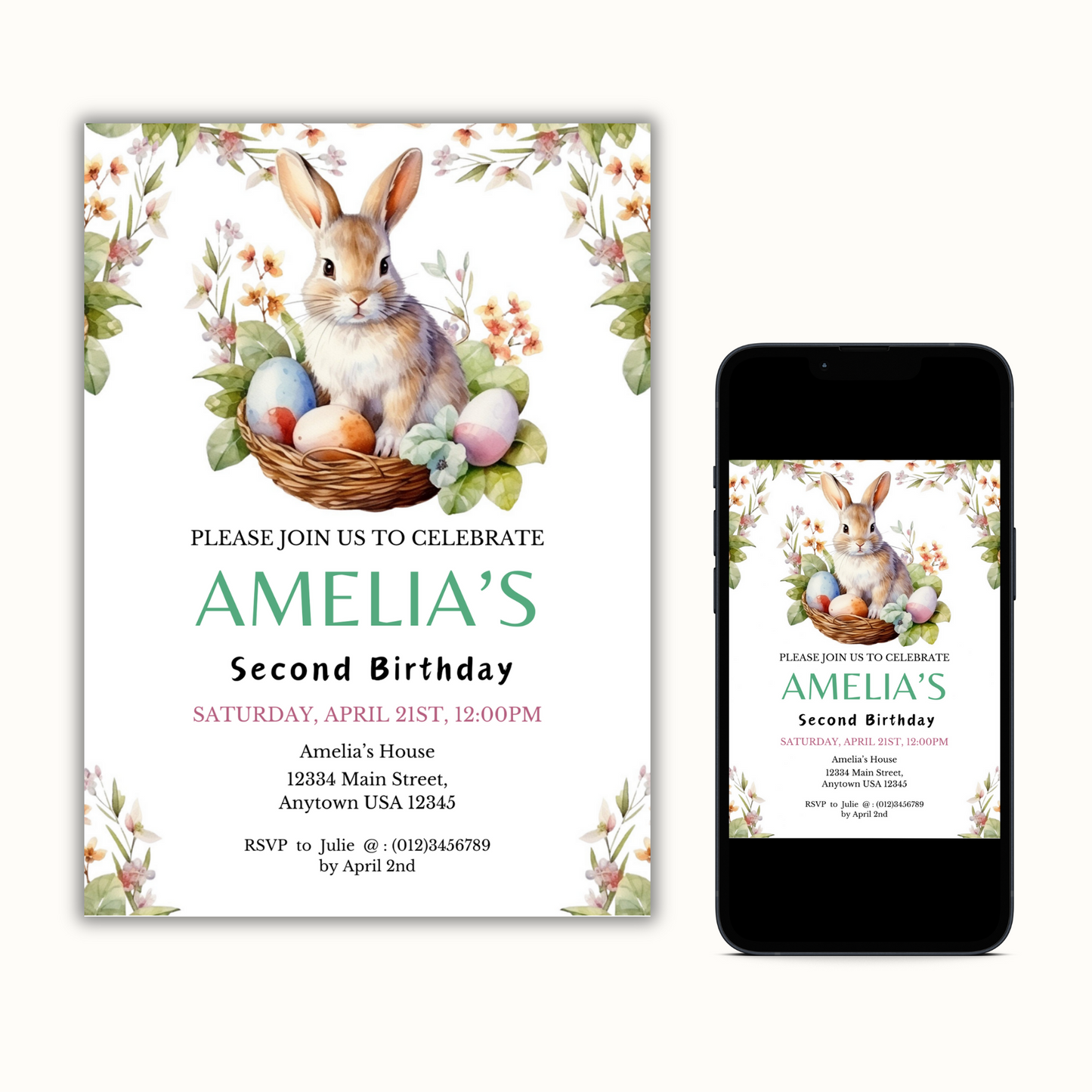 Easter Birthday Invitation Template