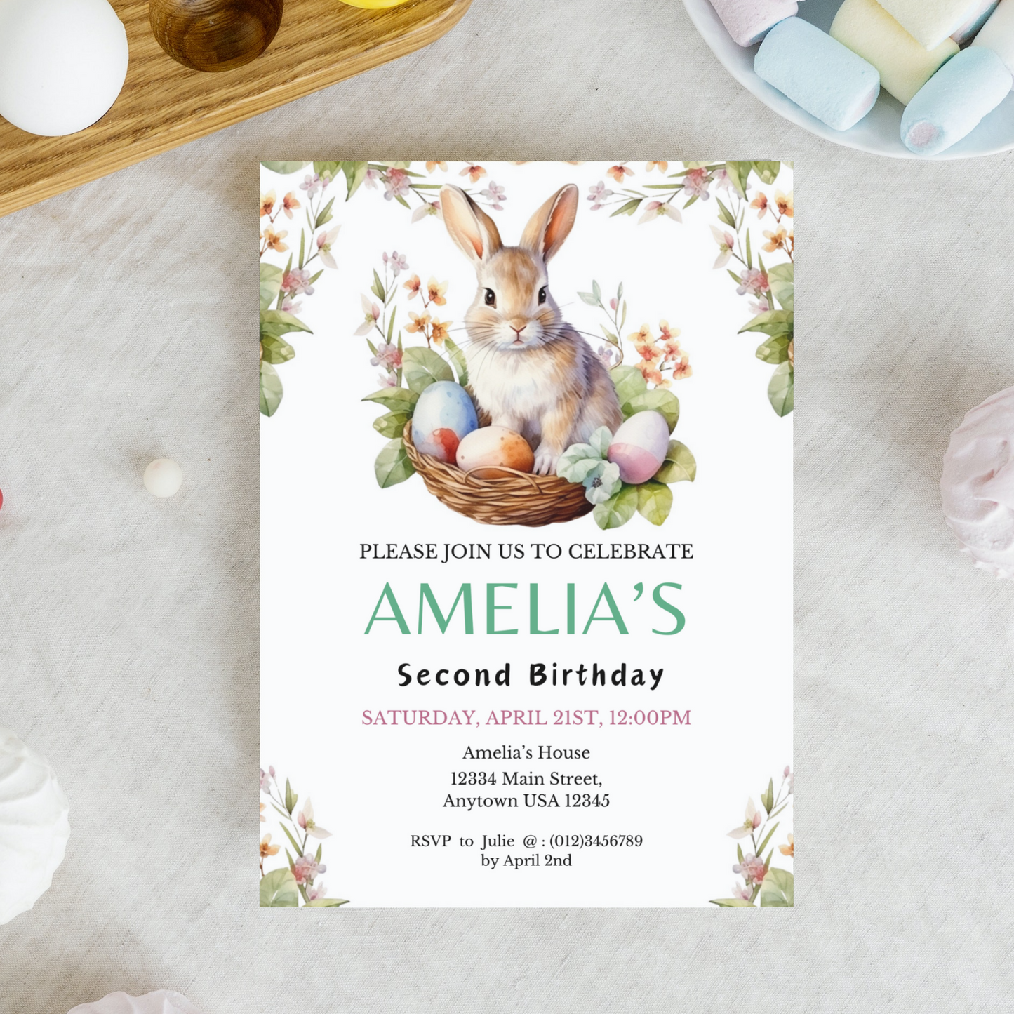 Easter Birthday Invitation Template