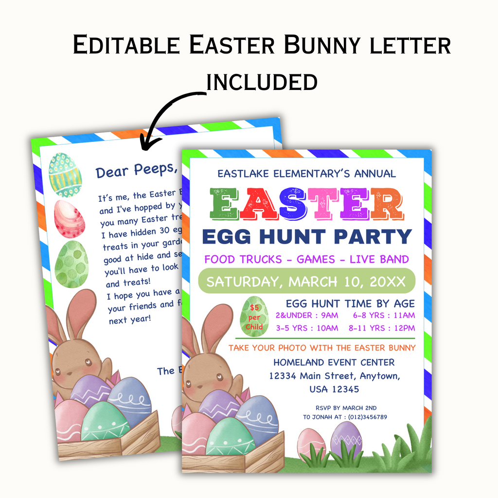 Easter Egg Hunt Party Flyer Template