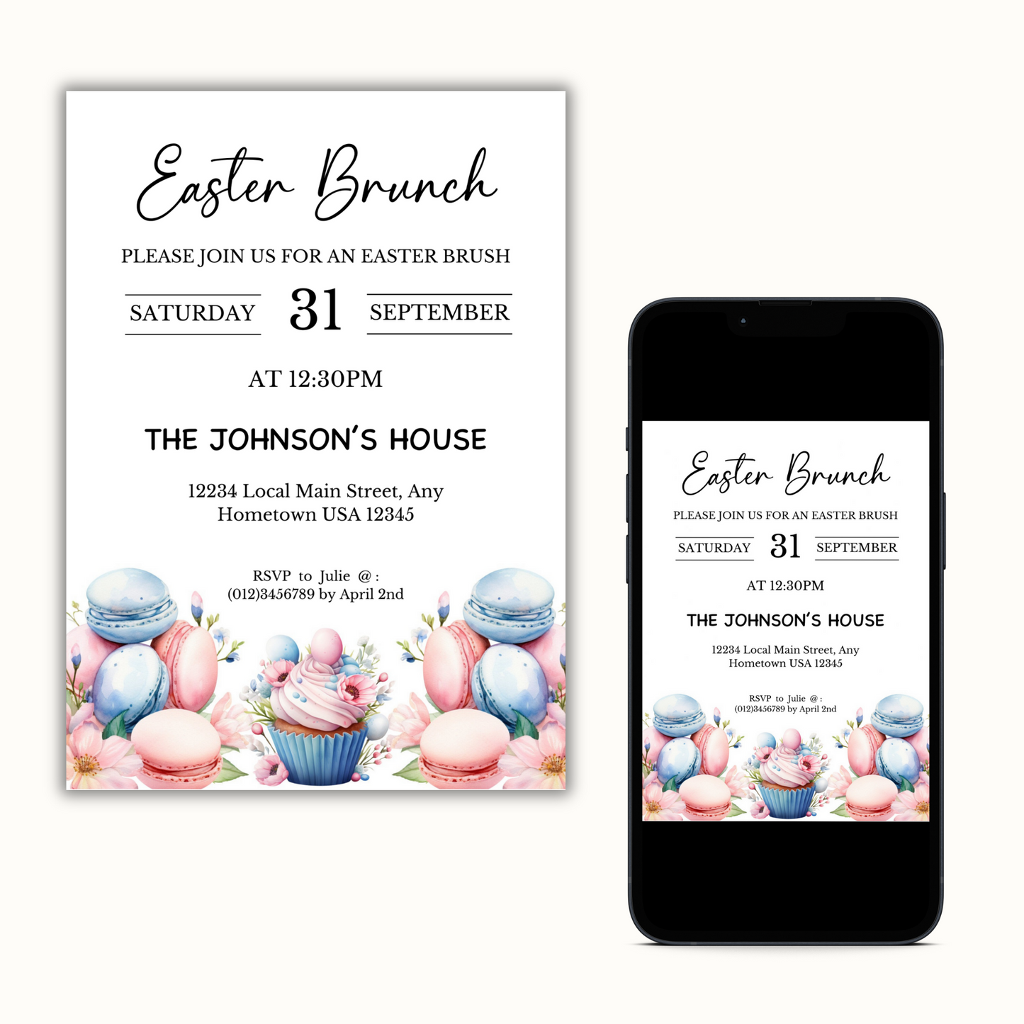 Easter Brunch Invitation - Editable Template