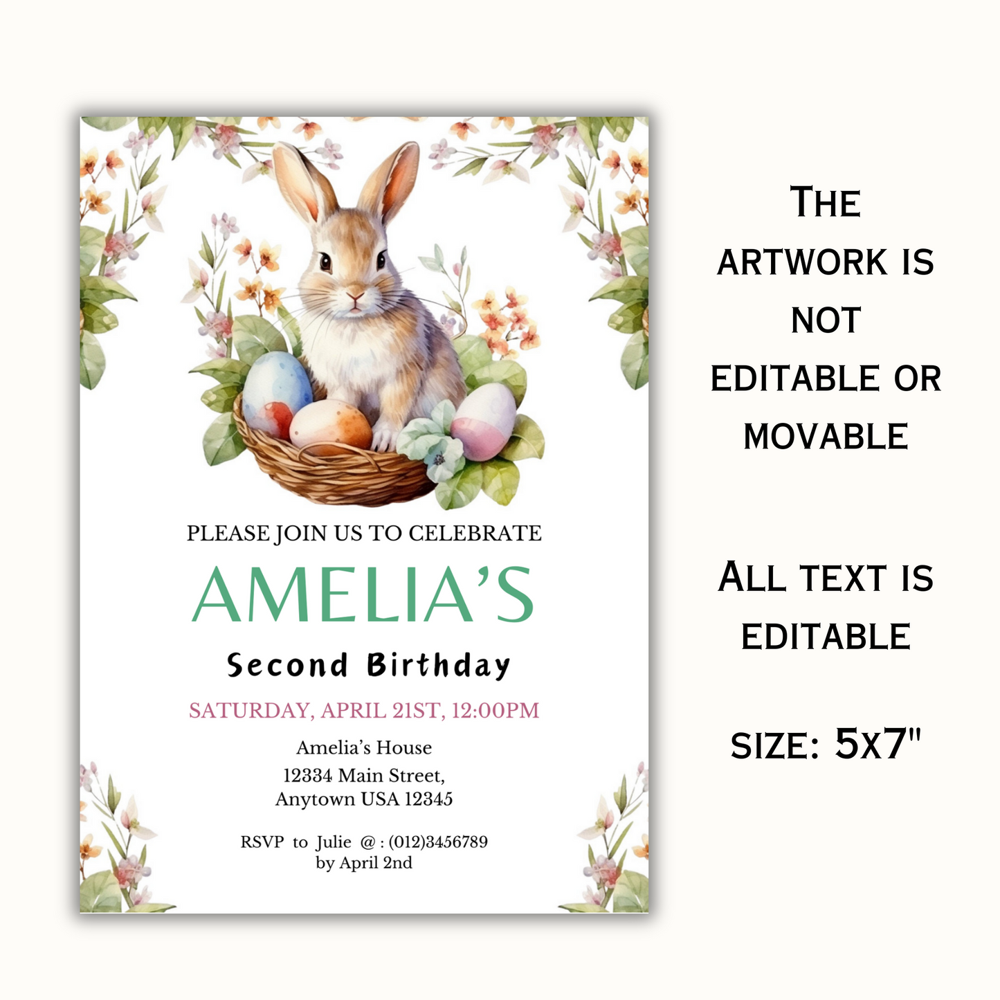 Easter Birthday Invitation Template