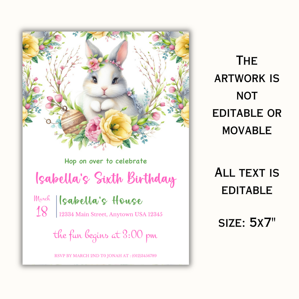 Easter Birthday Invite Template