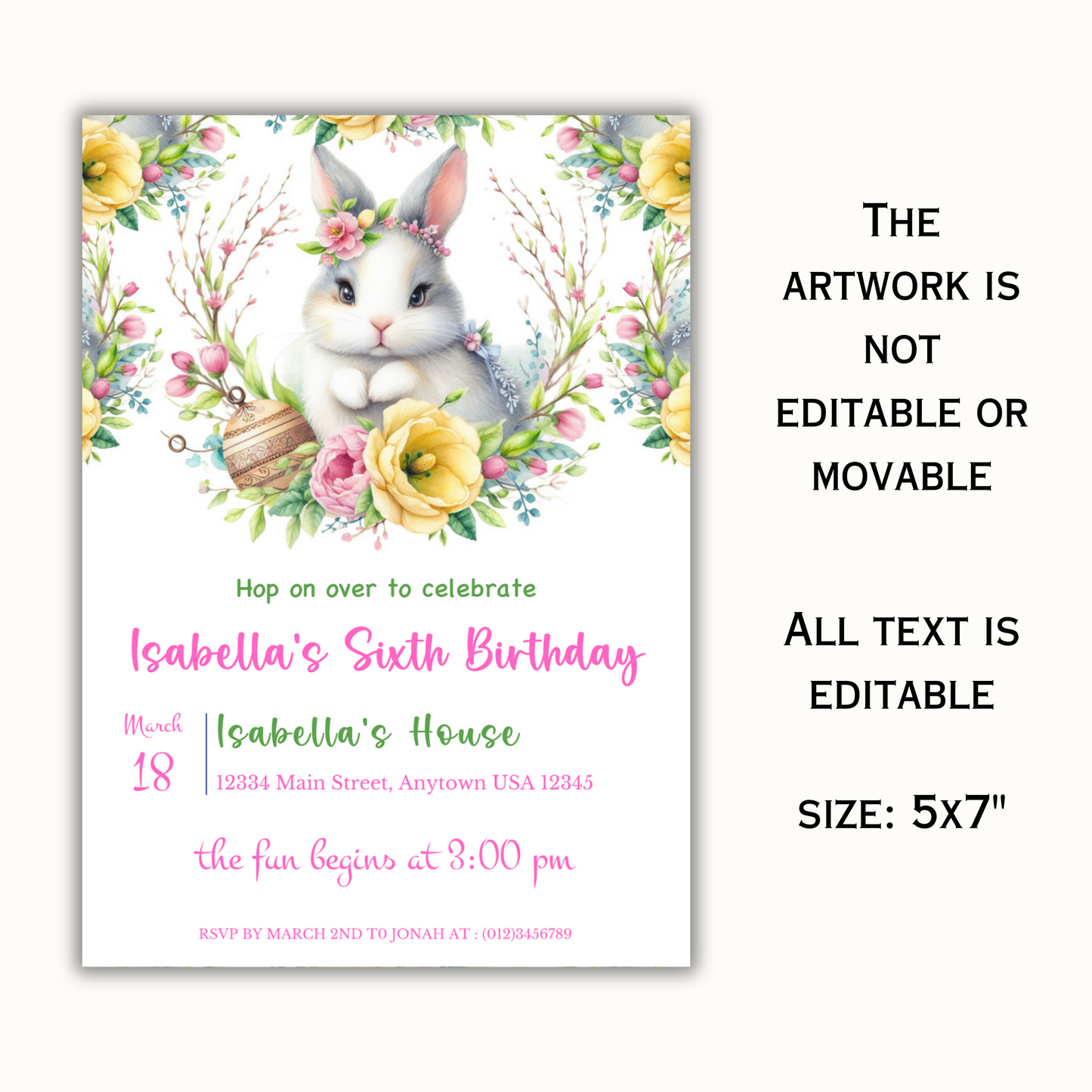 Easter Birthday Invite Template