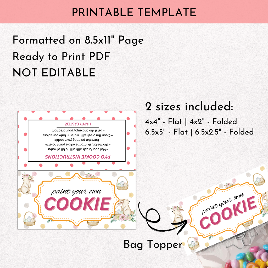 PYO Easter Cookie Bag Topper
